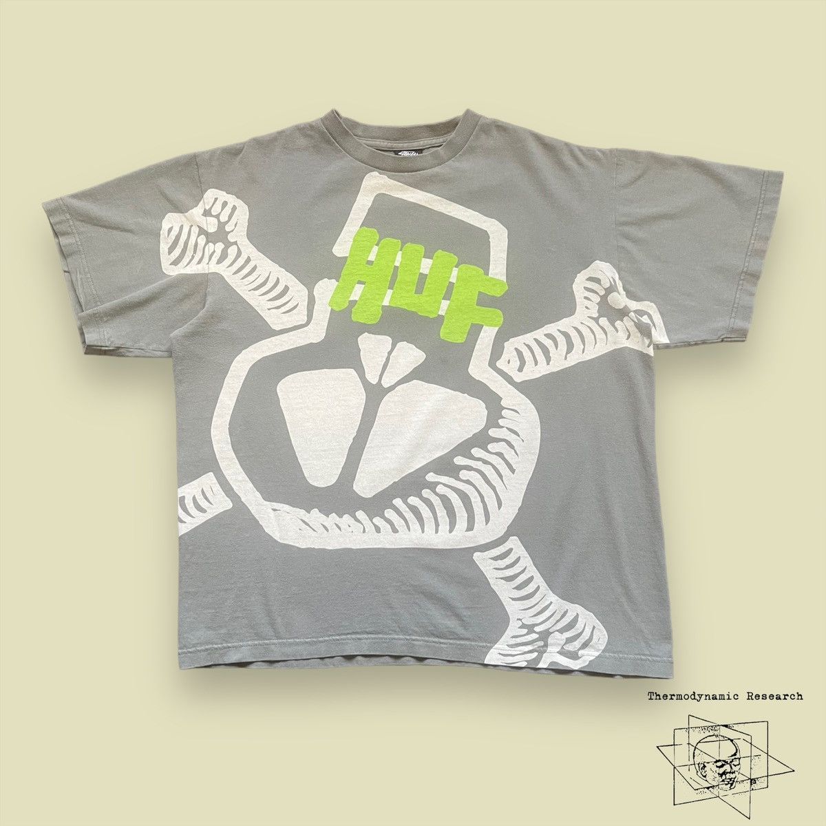 image of Huf 5 Year Anniversary Tee - 2007 in Grey, Men's (Size Large)