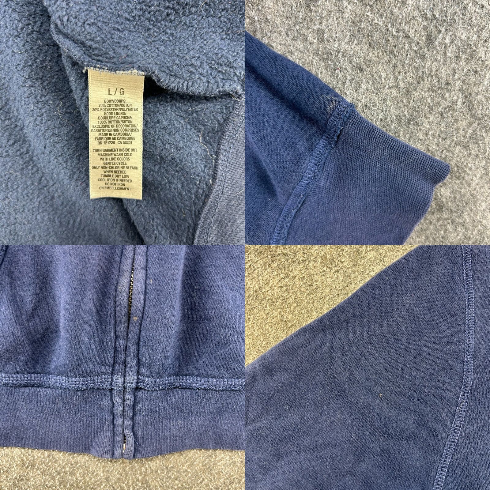 Vintage VINTAGE Aeropostale Hoodie Womens L Blue Navy Spellout Logo Full Zip Cotton Y2K 80s 90s Womens Size L Blue Navy Logo Hoodie Size L / US 10 / IT 46 - 8 Thumbnail