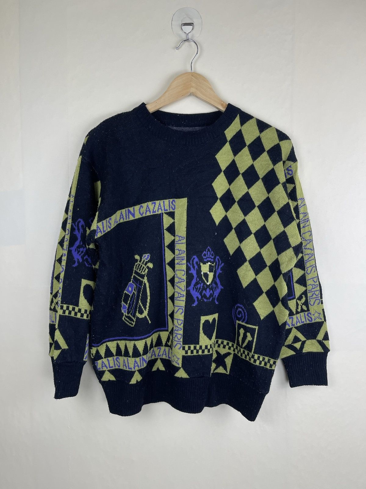 Designer × Vintage VINTAGE ALAIN CAZALIS PARIS FULL PRINTED KNIT SWEATSHIRT Size US M / EU 48-50 / 2 - 1 Thumbnail