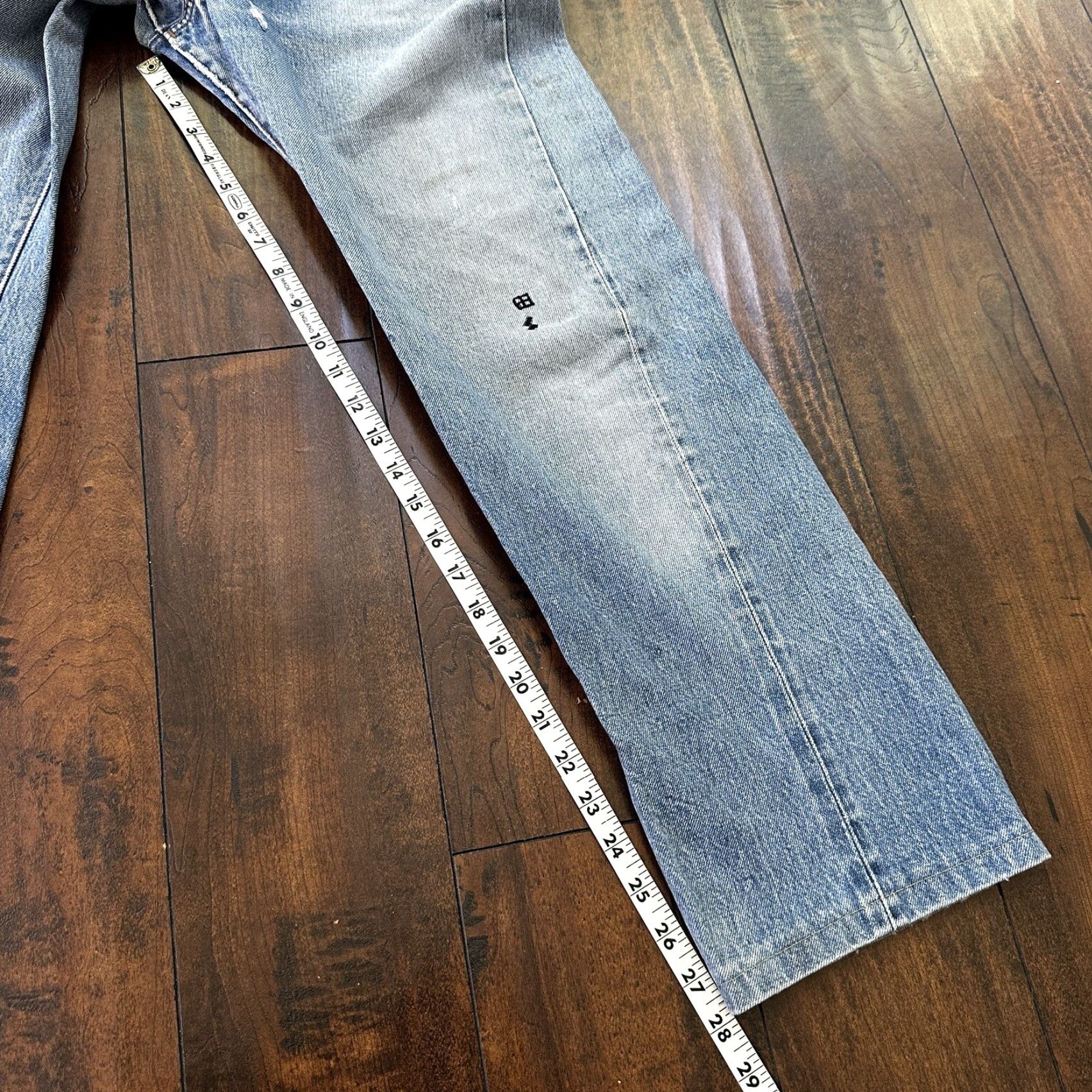 Levi's VINTAGE Levi's 501XX Jeans Denim Solid Distressed Button Fly Regular Rise 30" Inseam 28" Blue 80s USA 70s Straight Mens Jeans Size US 30 / EU 46 - 5 Thumbnail