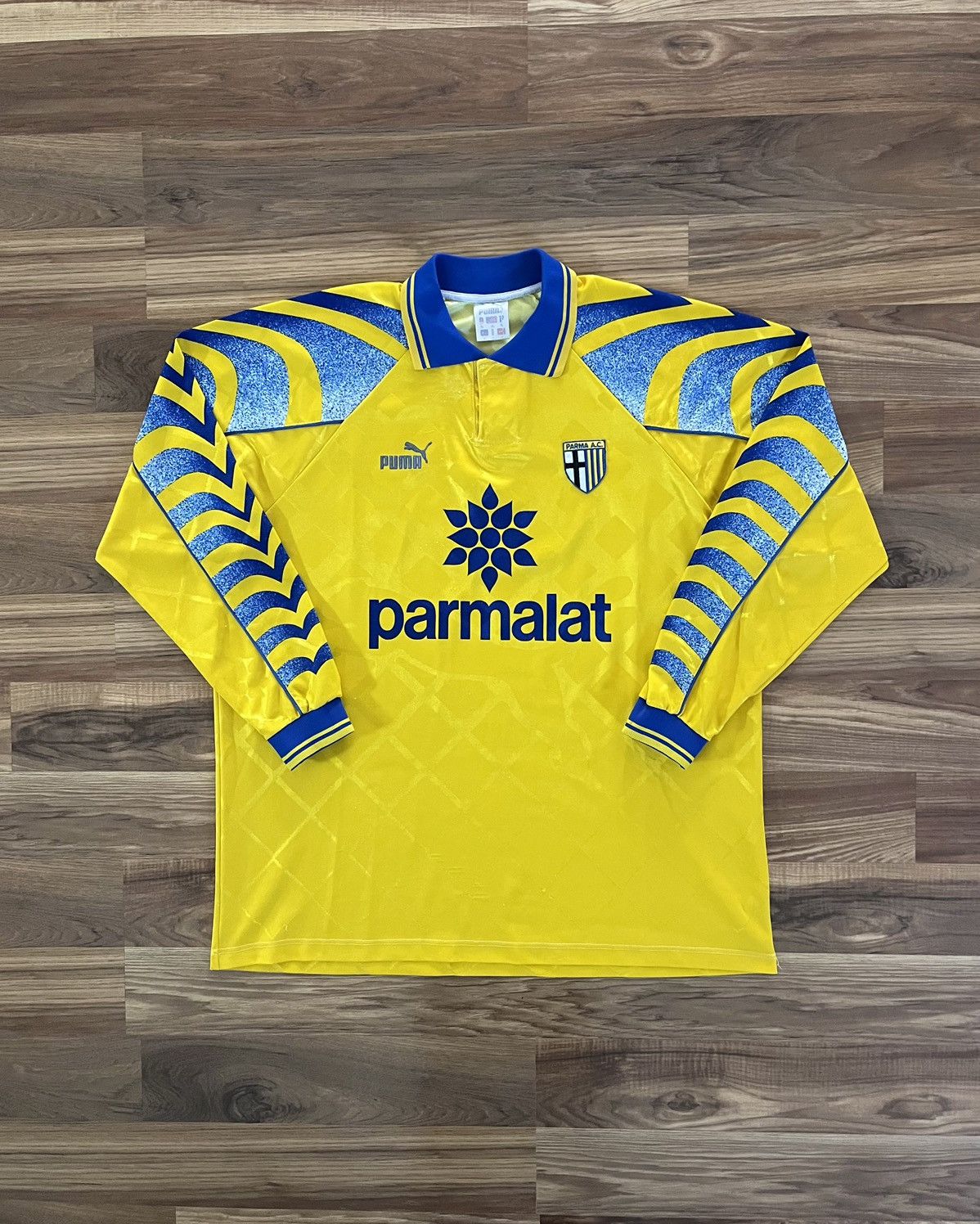 image of Puma x Vintage 1995-97 Parma Long Sleeve Away Kit in Yellow, Men's (Size XL)