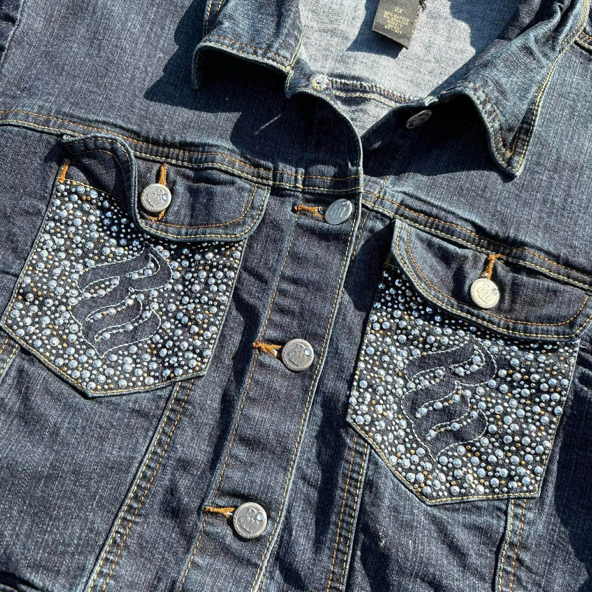 Rocawear Roca Wear Cropped Denim Jacket Size L / US 10 / IT 46 - 4 Thumbnail