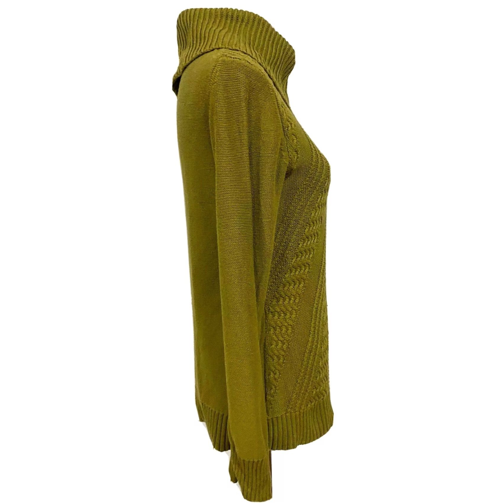 Coldwater Creek VINTAGE? No — Coldwater Creek Women’s Sweater Cable Knit Cowl Neck Green XS 4-6 Winter Fall Pullover Knitted Knit Cotton Blend Classic Mens? Size XS / US 0-2 / IT 36-38 - 5 Thumbnail
