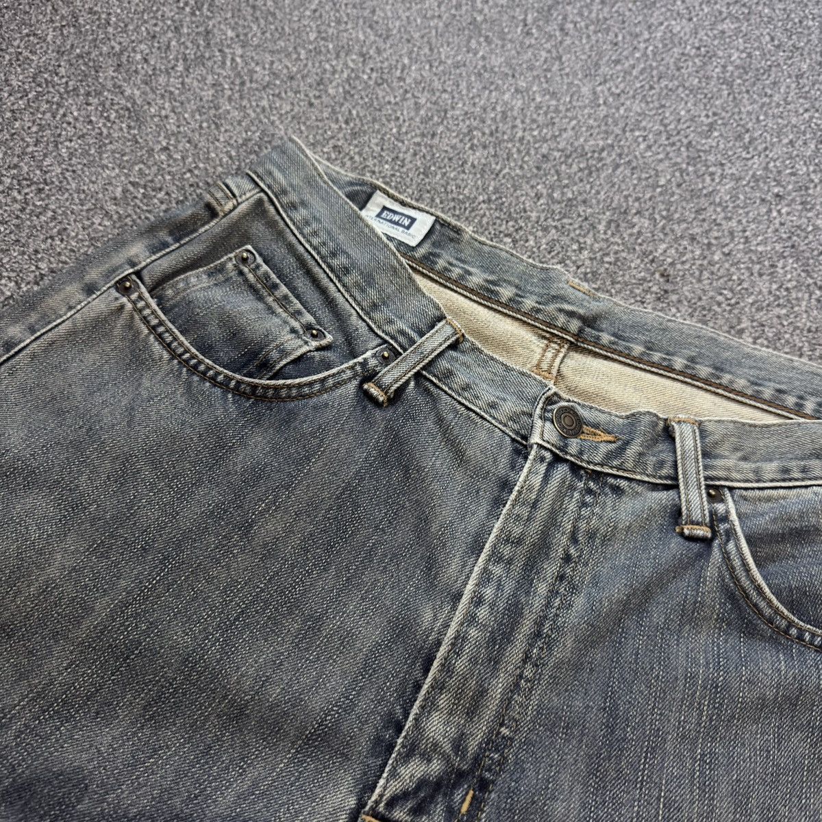 Seditionaries 🇯🇵 Vintage 90s Japanese Baggy Edwin 404 Rusty Washed Denim Size US 33 - 9 Thumbnail