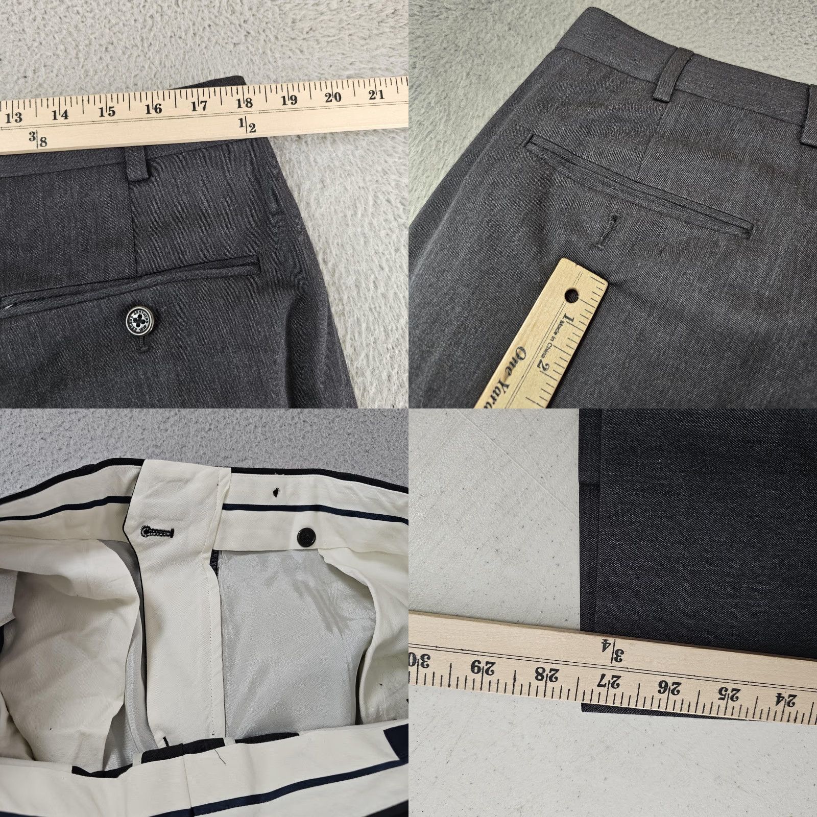 Brooks Brothers Brooks Brothers Madison Dress Pants Adult 37x27 Gray Wool Flat Front Pockets Mens Size US 37 - 8 Thumbnail