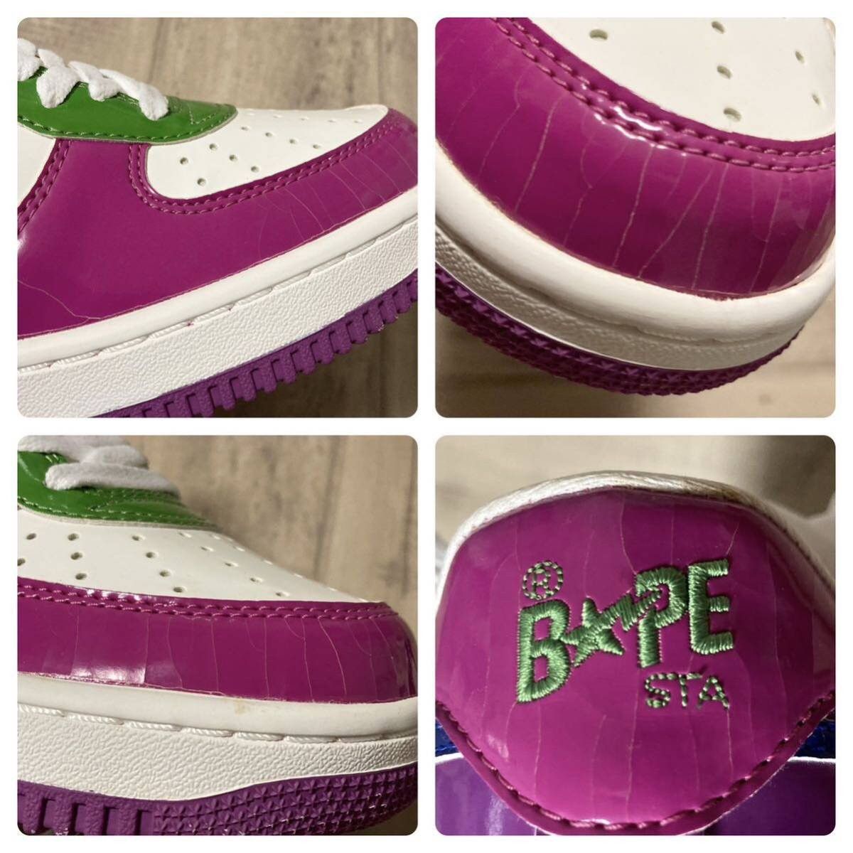 Bape × Nigo Fanta color BAPE STA patent leather sneakers a bathing ape Size US 9 / EU 42 - 8 Thumbnail