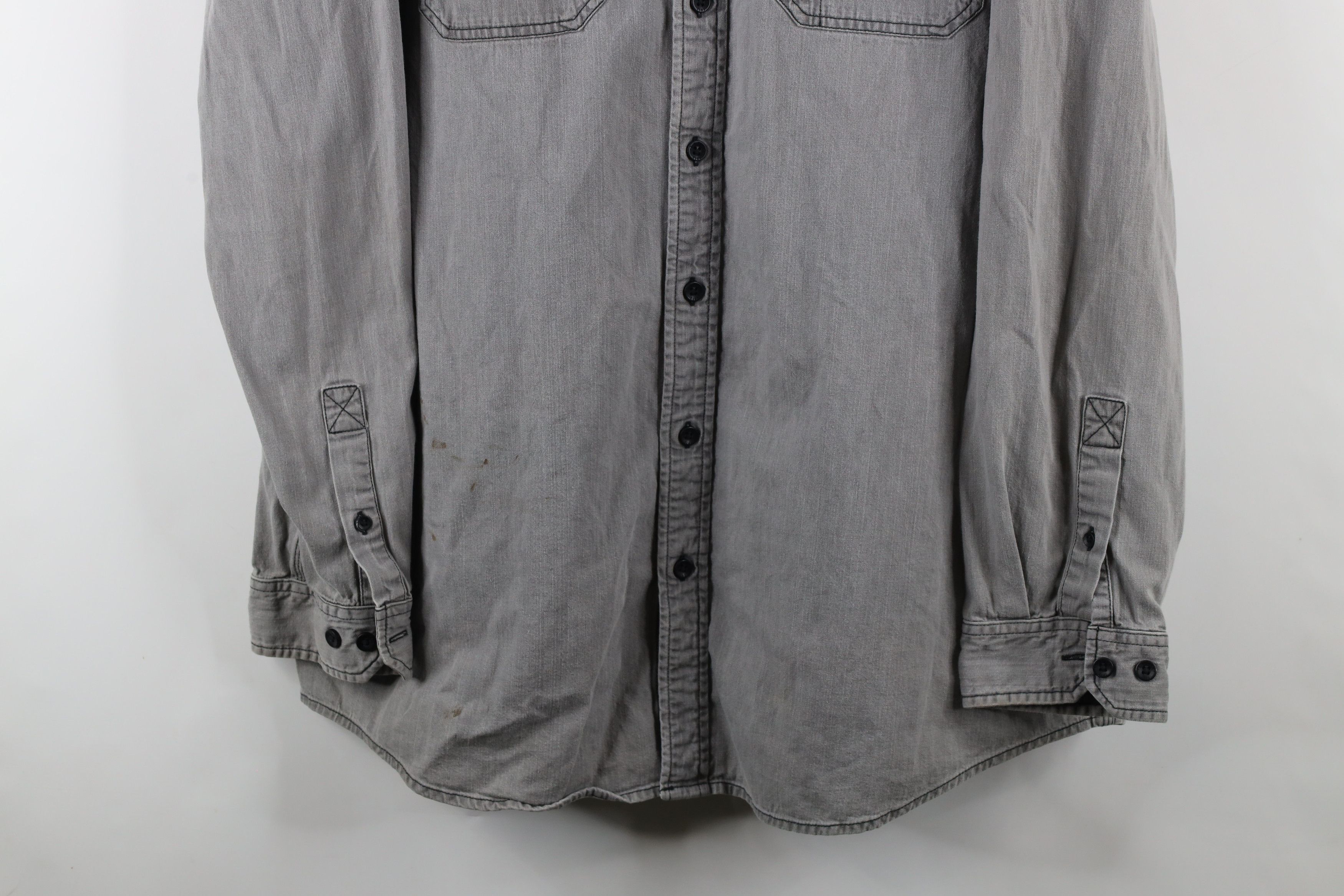 L.L. Bean × Vintage Vintage 90s LL Bean Stonewash Denim Jean Button Shirt Gray Size US XL / EU 56 / 4 - 3 Thumbnail