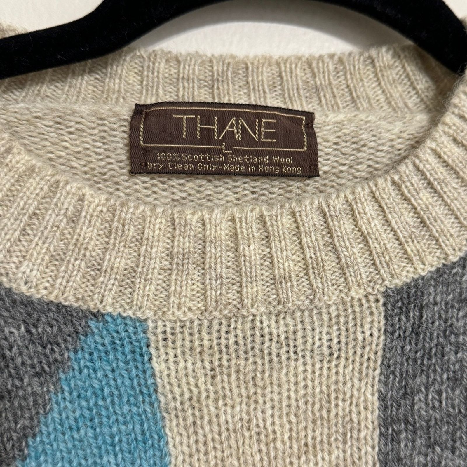 Other Thane Scottish Shetland Wool Geometric Aztec Sweater Size US L / EU 52-54 / 3 - 3 Thumbnail