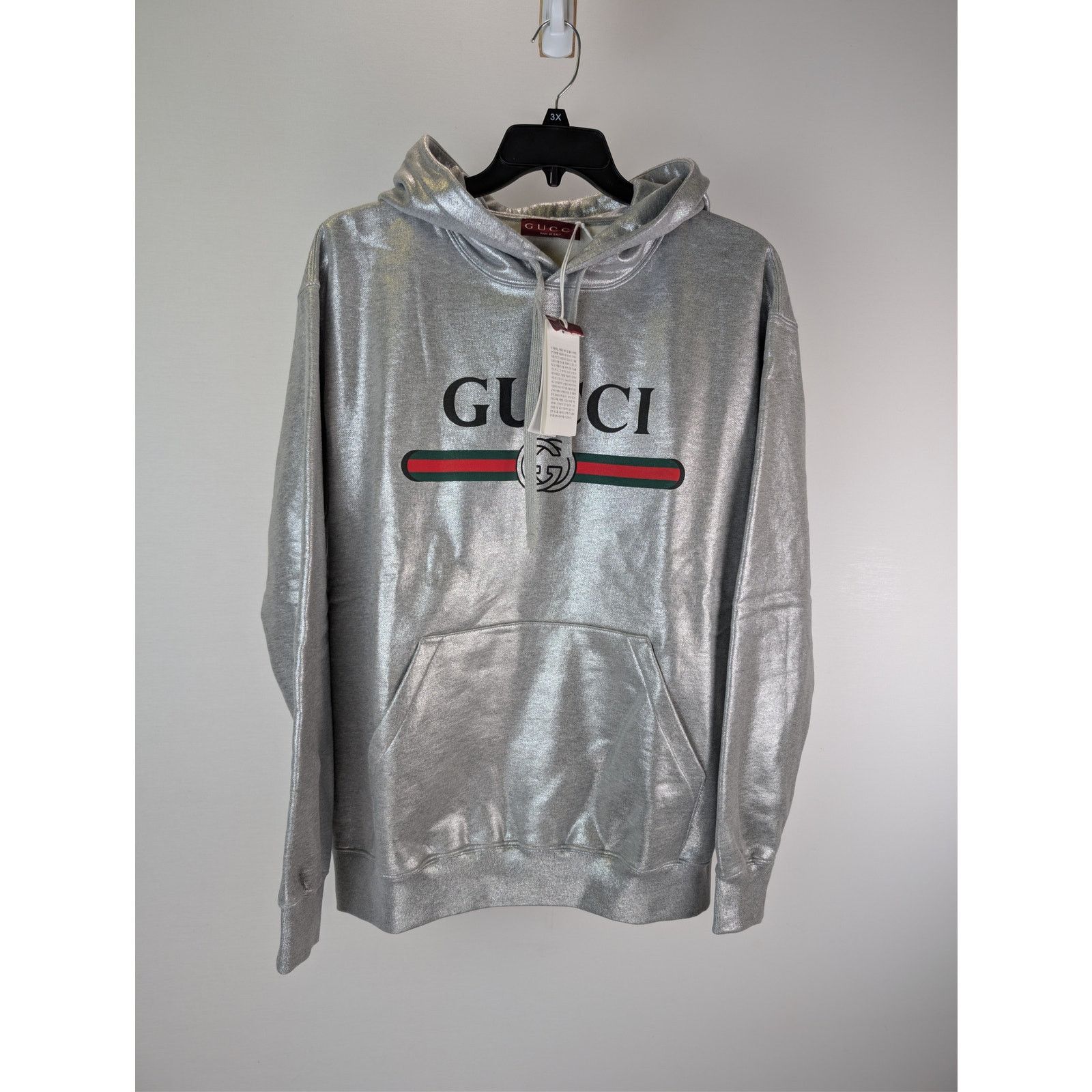 Gucci o1rshd1 Printed Cotton Jersey Hoodie Sweatshirt in Grey Size US L / EU 52-54 / 3 - 2 Thumbnail
