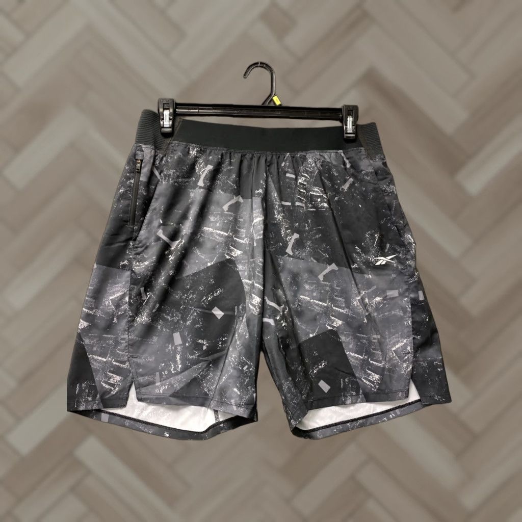 Reebok Reebok Men’s Shorts L Grey Gray 100% Polyester / 134-27 Size US 33 - 1 Thumbnail