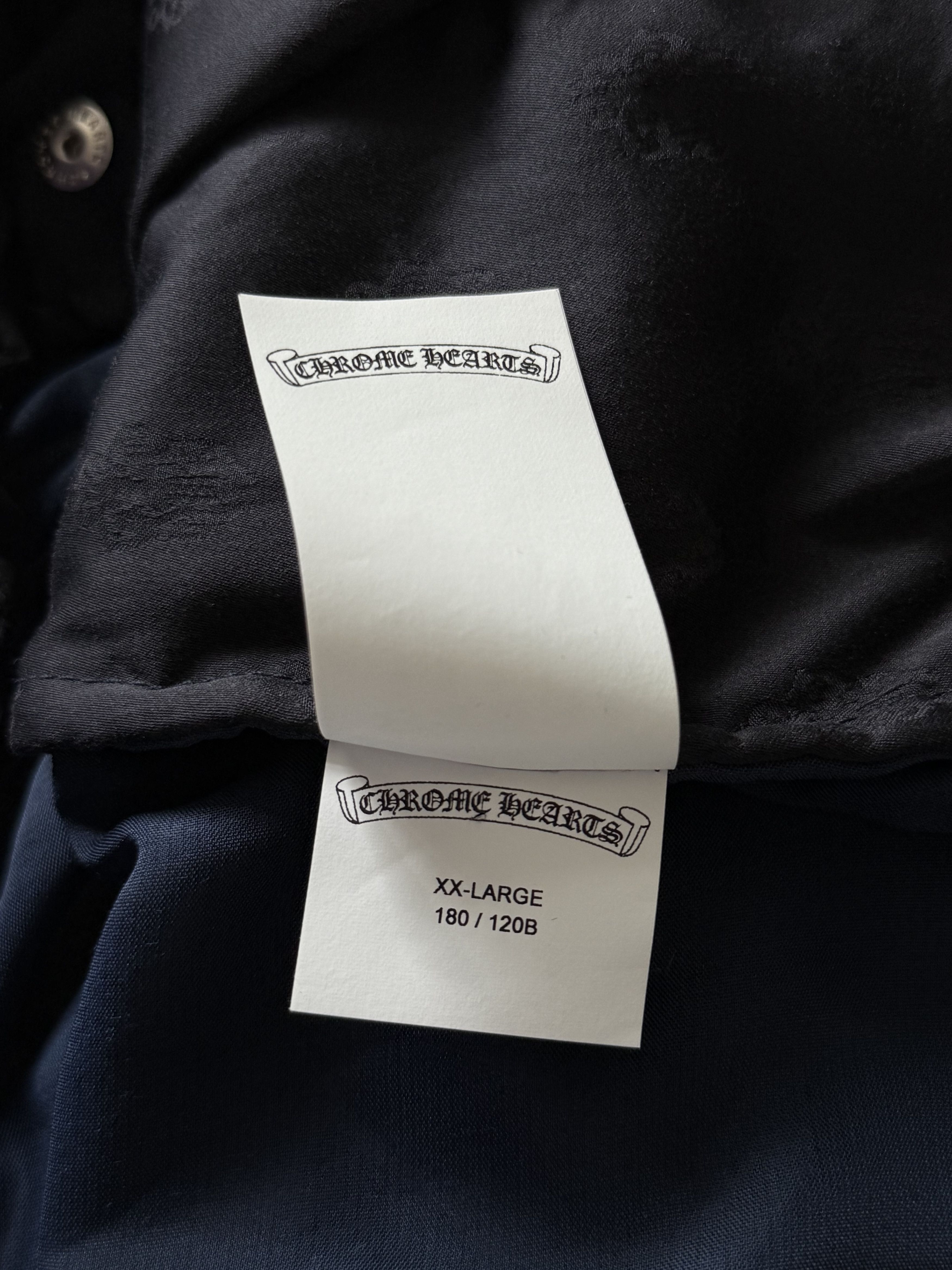 Chrome Hearts Navy & White Embroidered Logo Velour Track Pants Size US 38 / EU 54 - 6 Thumbnail
