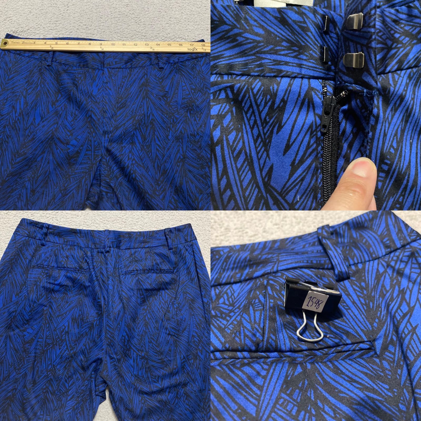 Coldwater Creek Coldwater Creek Womens 16 Pants Blue Floral Straight High Rise Business Casual Size 38" / US 16 / IT 52 - 8 Thumbnail