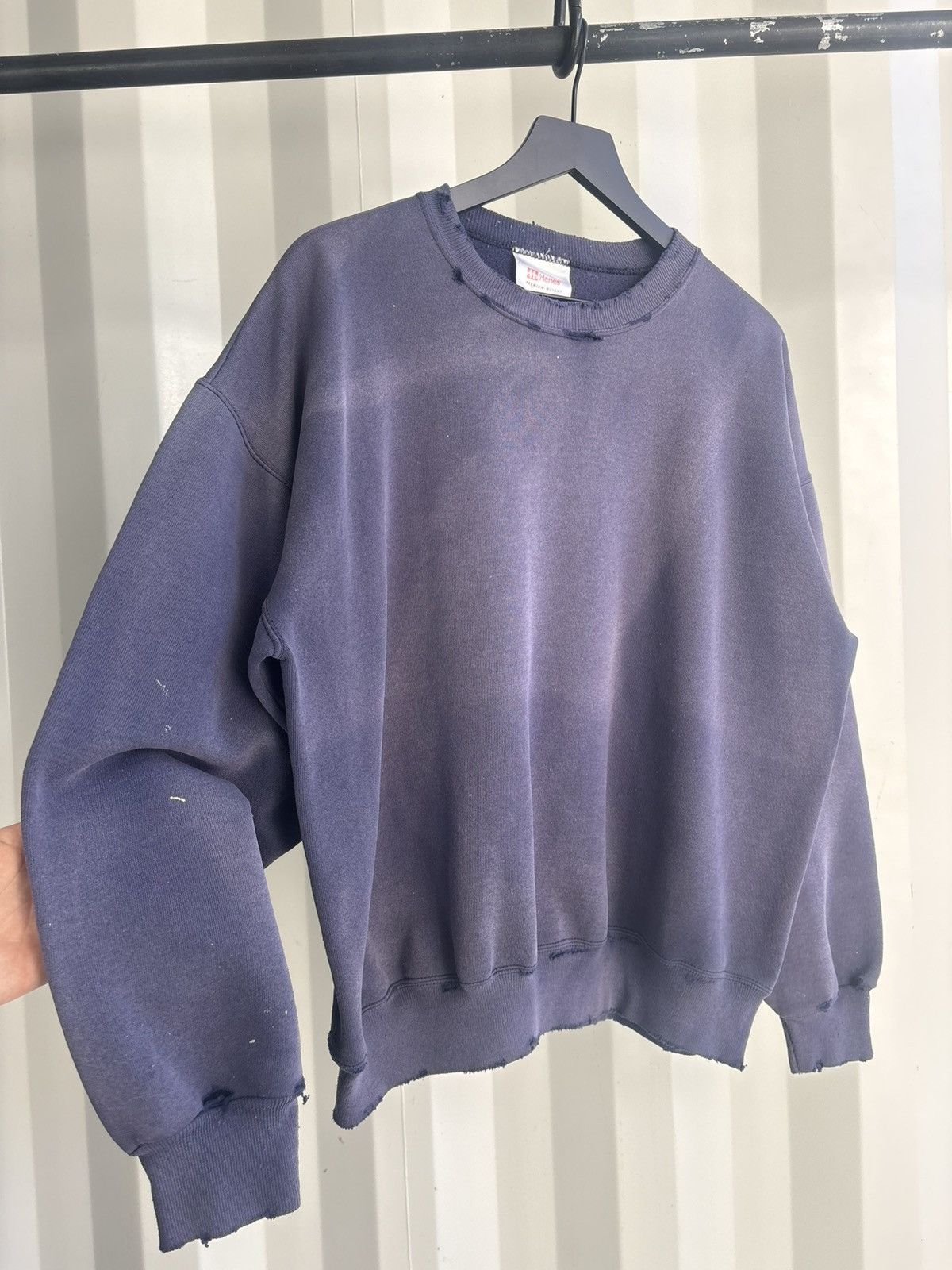 Vintage Thrashed Boxy Distressed Faded Sweater Grunge Band Size US XL / EU 56 / 4 - 3 Thumbnail