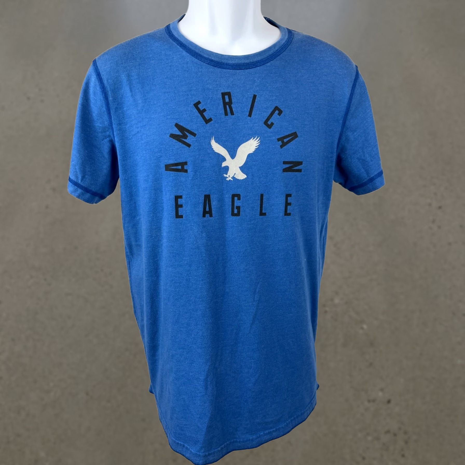 American Eagle Outfitters American Eagle Outfitters T-Shirt Mens S Blue Cotton Blend Pullover Short Sleeve Crew Neck Graphic Logo 1/2 Zip Size US S / EU 44-46 / 1 - 1 Thumbnail