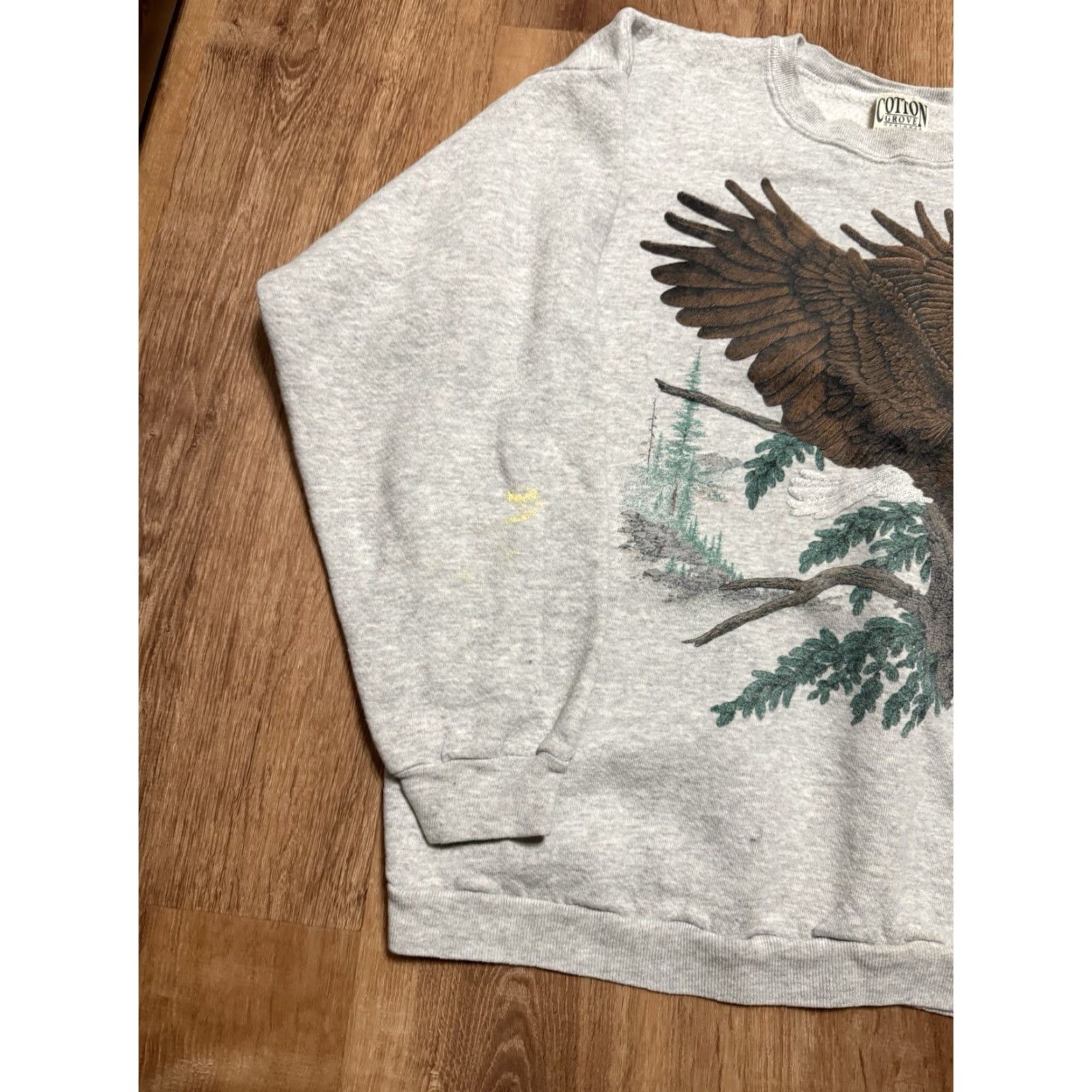 Vintage VINTAGE Cotton Grove Sweatshirt Eagle Gray 90s XL Roundneck Pullover Jumper Mens Size US XL / EU 56 / 4 - 5 Thumbnail