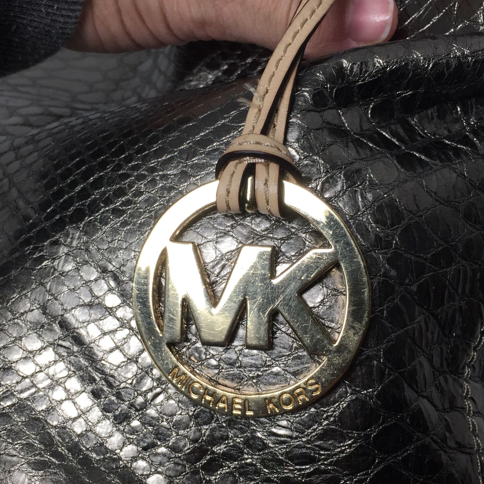 Michael Kors Michael Kors Jet Set Gray Leather Python Embossed Tote Bag Size ONE SIZE - 9 Thumbnail