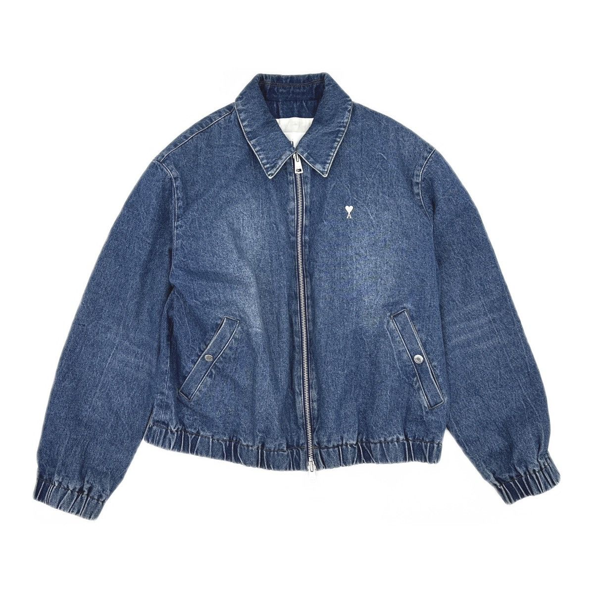 AMI AMI Paris Ami de Cœur Zipped Denim Jacket Size US XL / EU 56 / 4 - 1 Thumbnail
