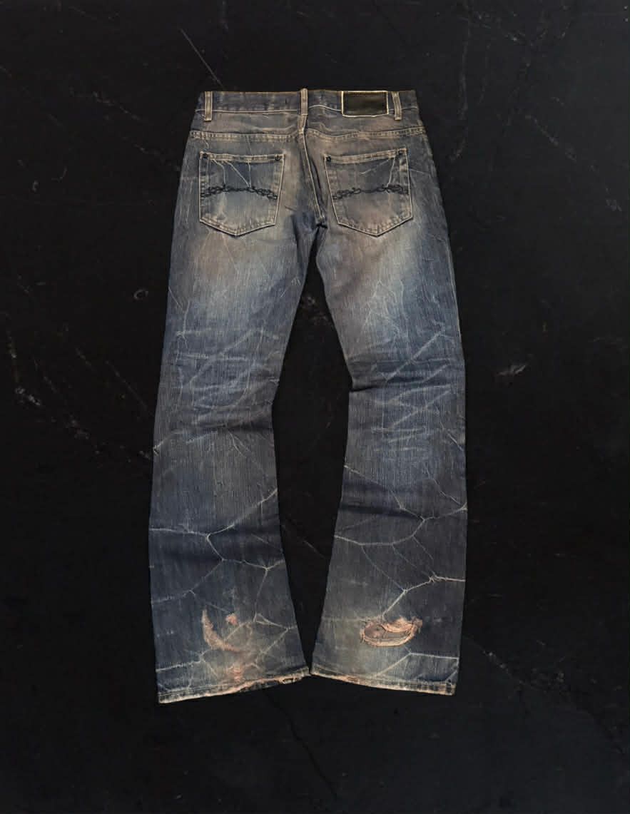 Japanese Brand Midas9 Blood wash denim Size US 31 - 5 Thumbnail