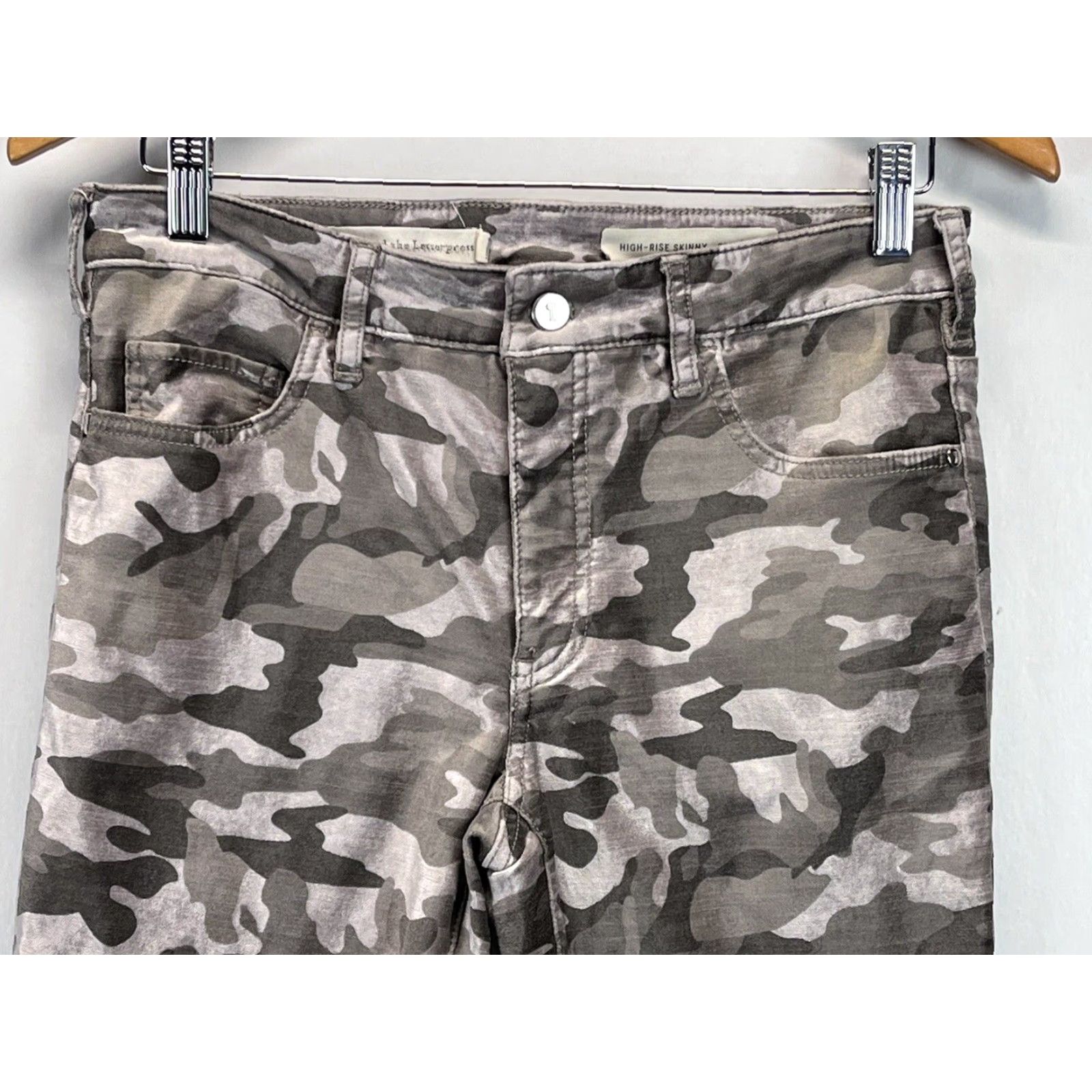 Vintage Pilcro and the Letterpress Velvet Gray Camo Jeans Pants midrise Skinny 28 Size 28" / US 6 / IT 42 - 2 Thumbnail