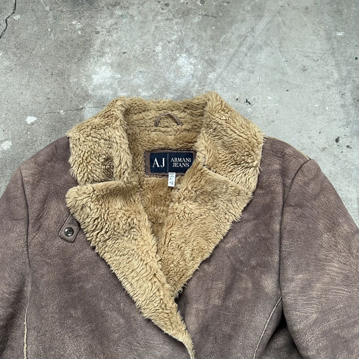 Armani Armani Jeans Suede sheepskin l Fur Faux Jacket Size S / US 4 / IT 40 - 2 Thumbnail