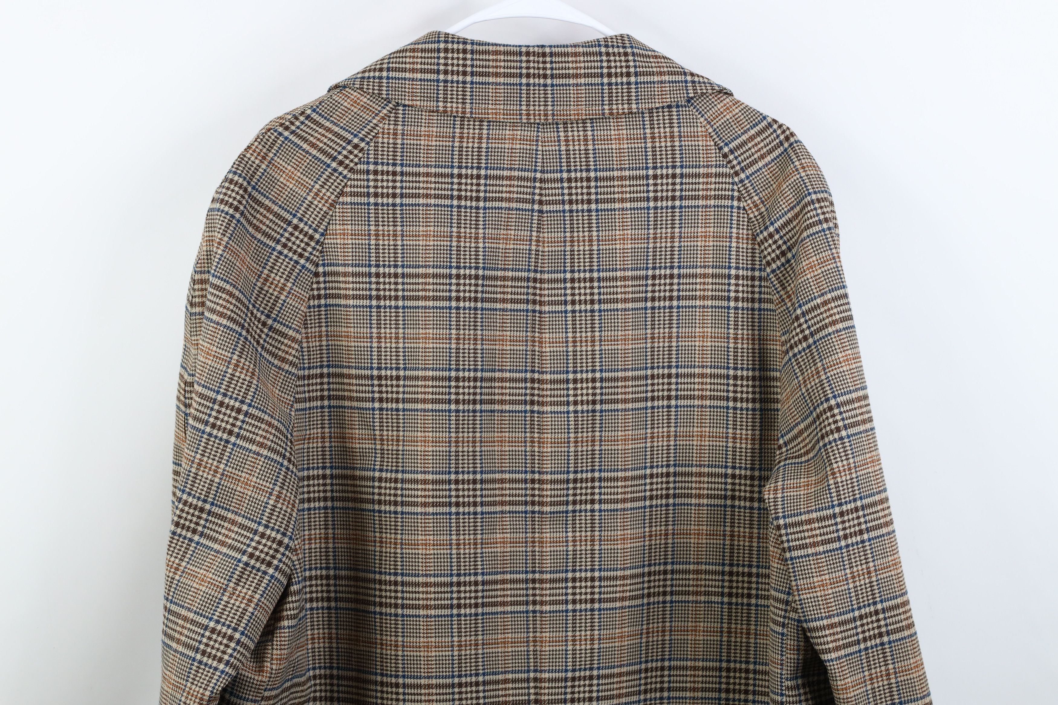 Vintage Vintage 60s 70s Streetwear Houndstooth Plaid Trench Coat USA Size US XXL / EU 58 / 5 - 13 Thumbnail