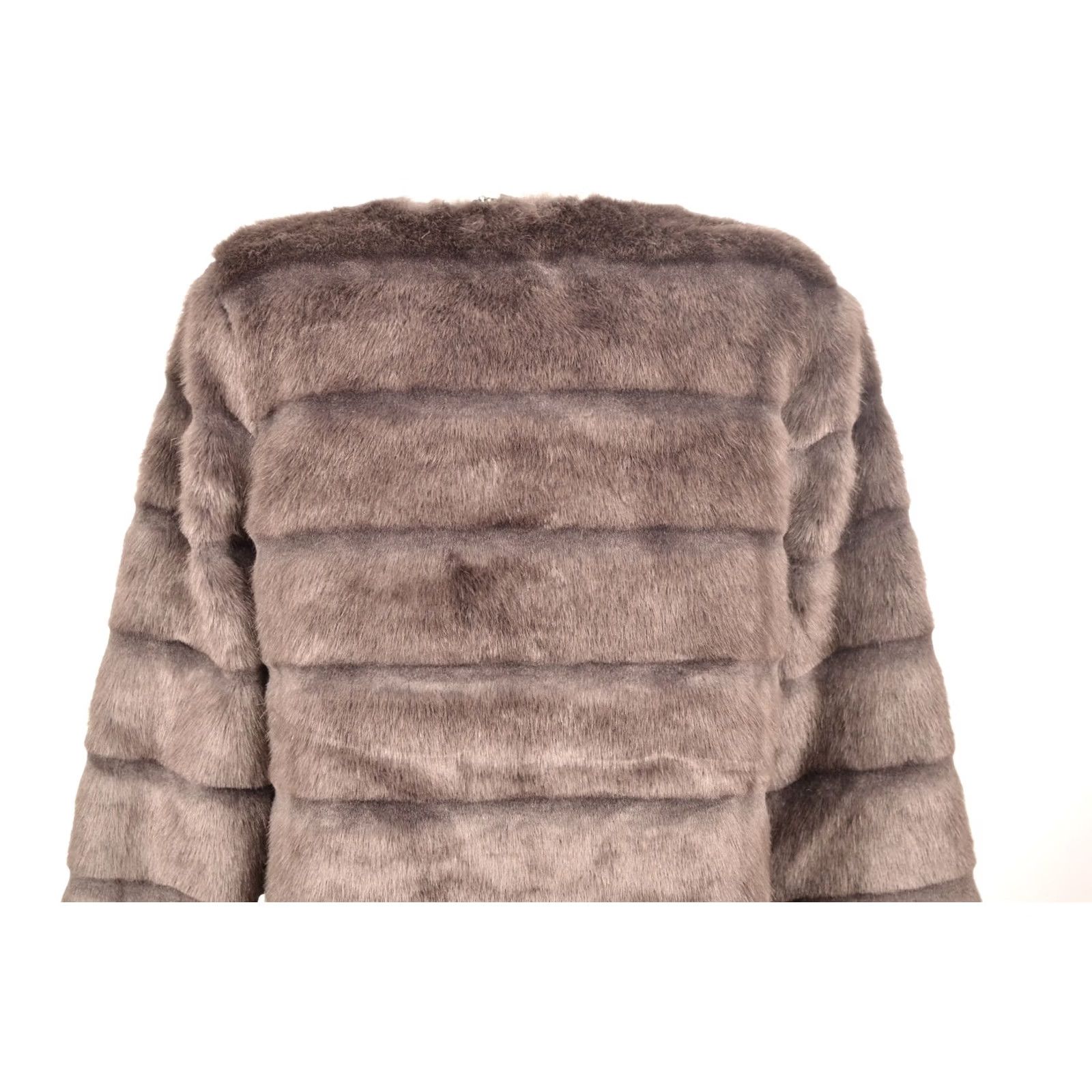 Diane von Furstenberg DDIANE VON FURSTENBERG Faux Fur Coat Jacket D520704CTK Size S Gray Womens Coat Size S / US 4 / IT 40 - 4 Thumbnail