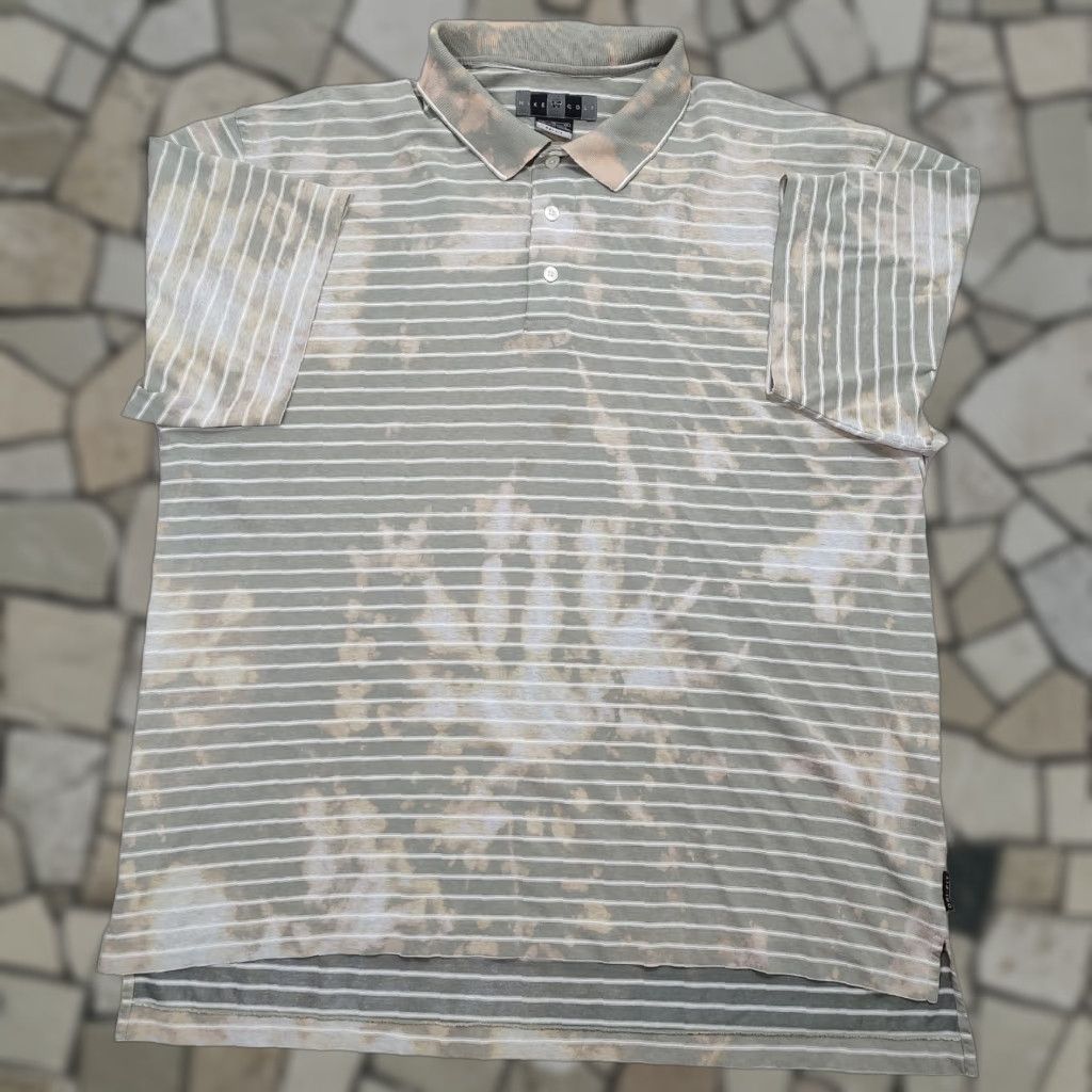 Nike VINTAGE Nike Swoosh Polo Golf Shirt XL Gray Tie Dye Acid Wash Short Sleeve Mens Polo Set Size US XL / EU 56 / 4 - 1 Thumbnail