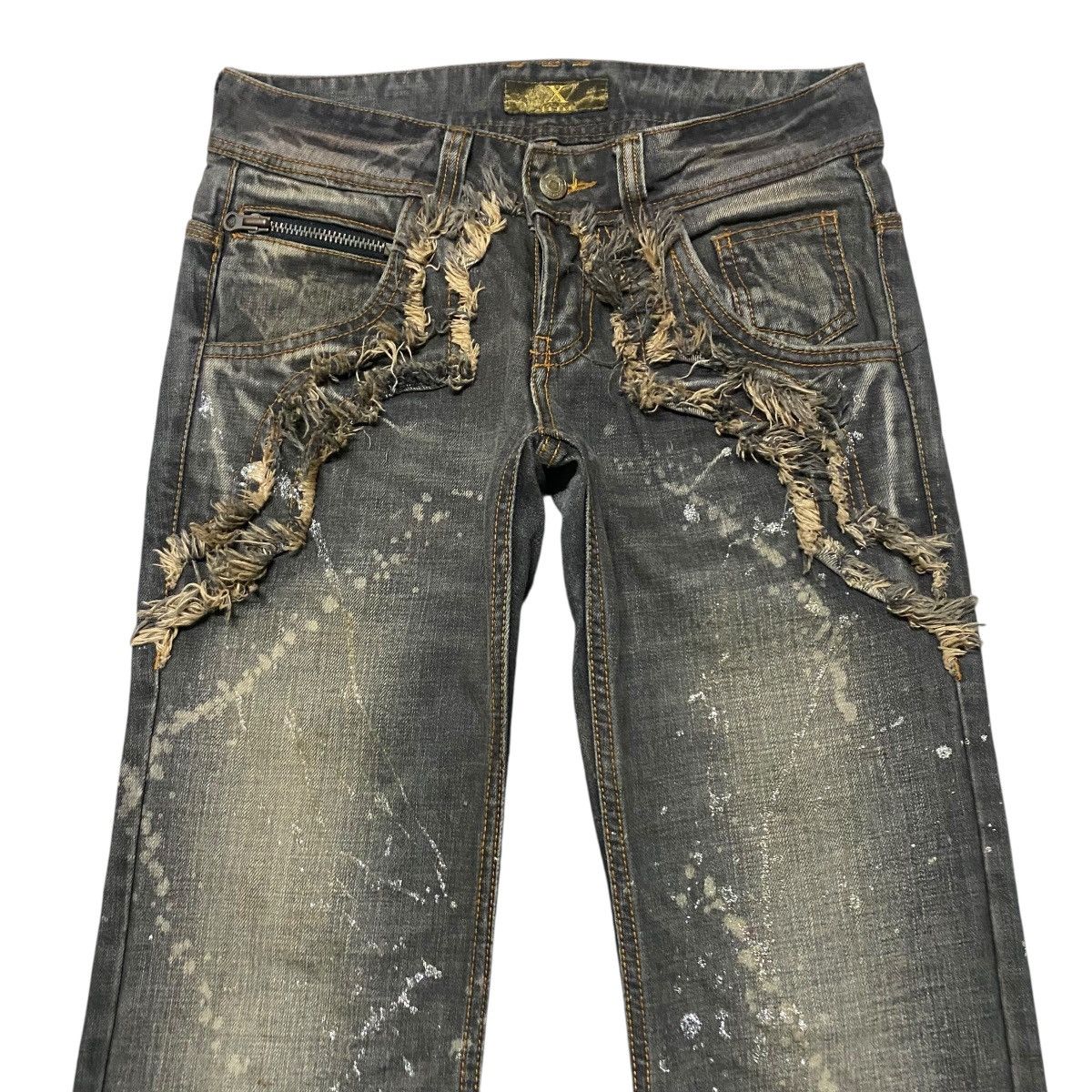 Tornado Mart Xfrm Denim Super Flare Painter Jeans Distressed Size US 30 / EU 46 - 3 Thumbnail