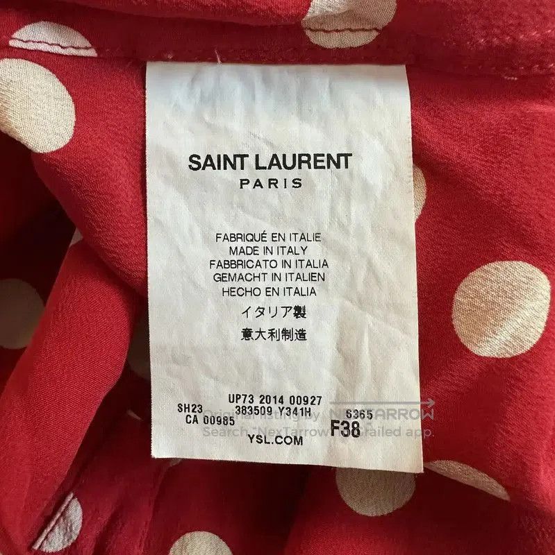 Yves Saint Laurent YSL Red Polka Dot Long Sleeve Shirt . Size S / US 4 / IT 40 - 5 Thumbnail