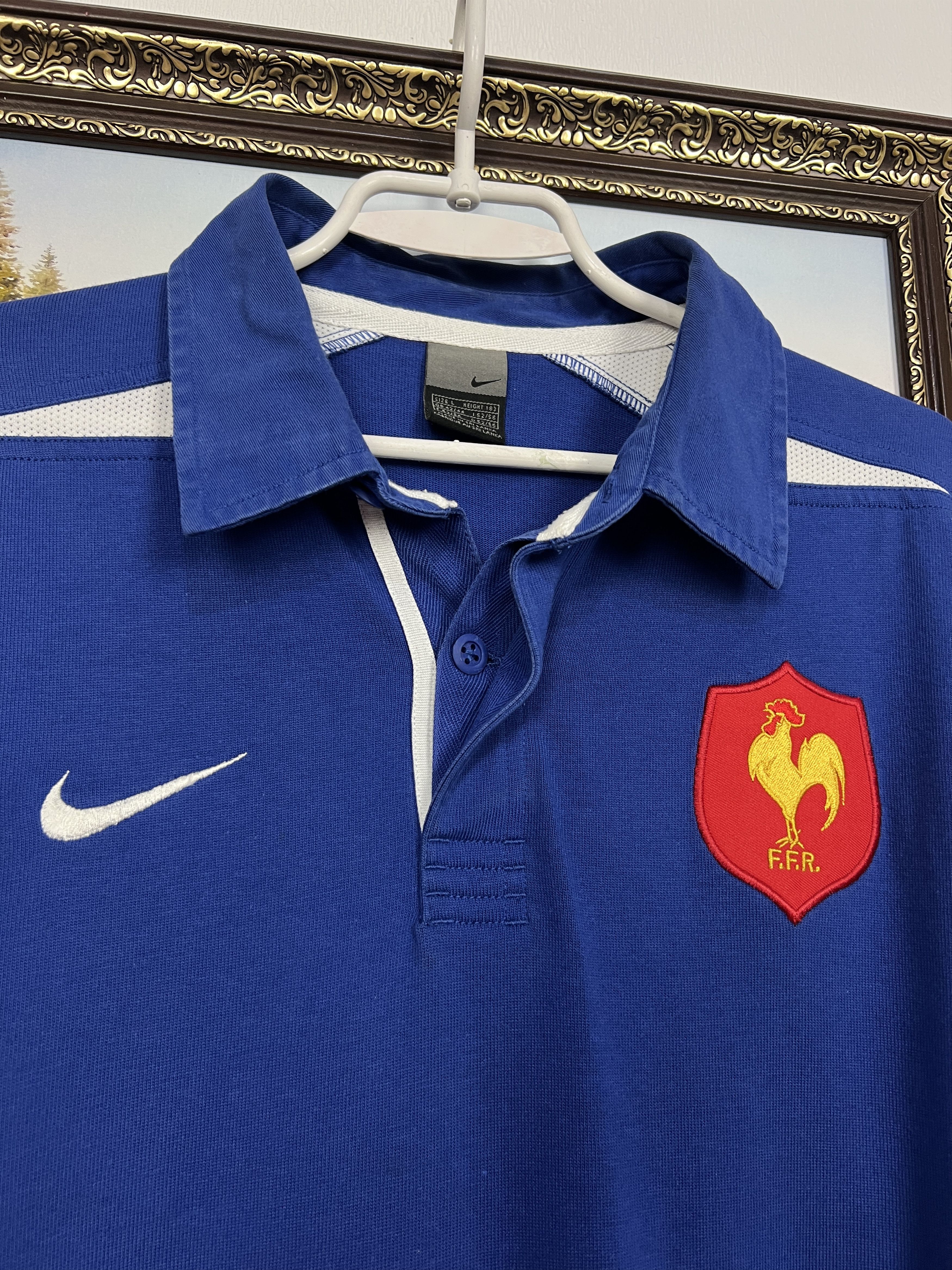 Nike Vintage 2000's France Rugby Union Long Sleeve Jersey Trikot Size US L / EU 52-54 / 3 - 3 Thumbnail