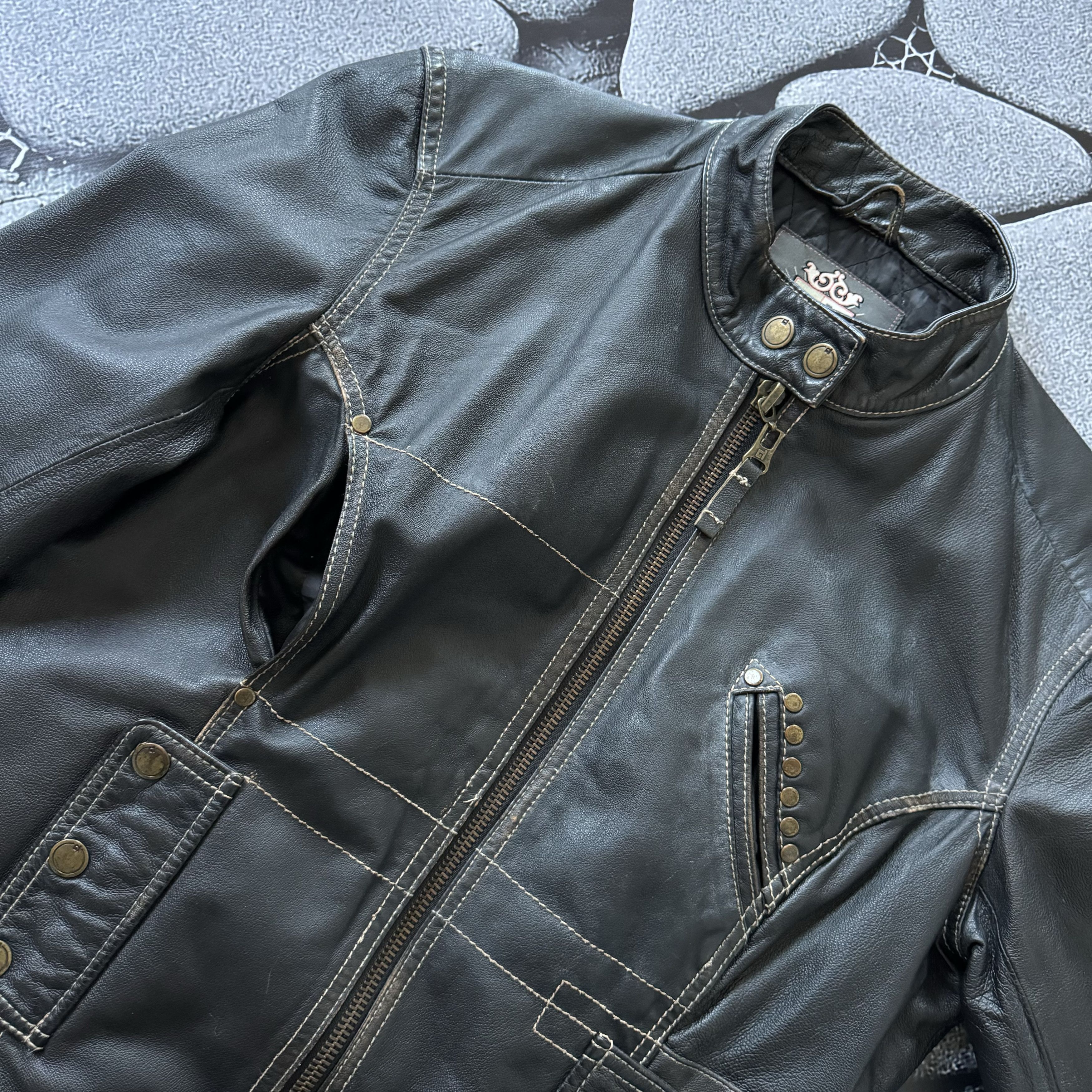 If Six Was Nine VINTAGE LEATHER BIKER JACKET AVIREX STYLE Y2K BOMBER 90S Size US S / EU 44-46 / 1 - 4 Thumbnail