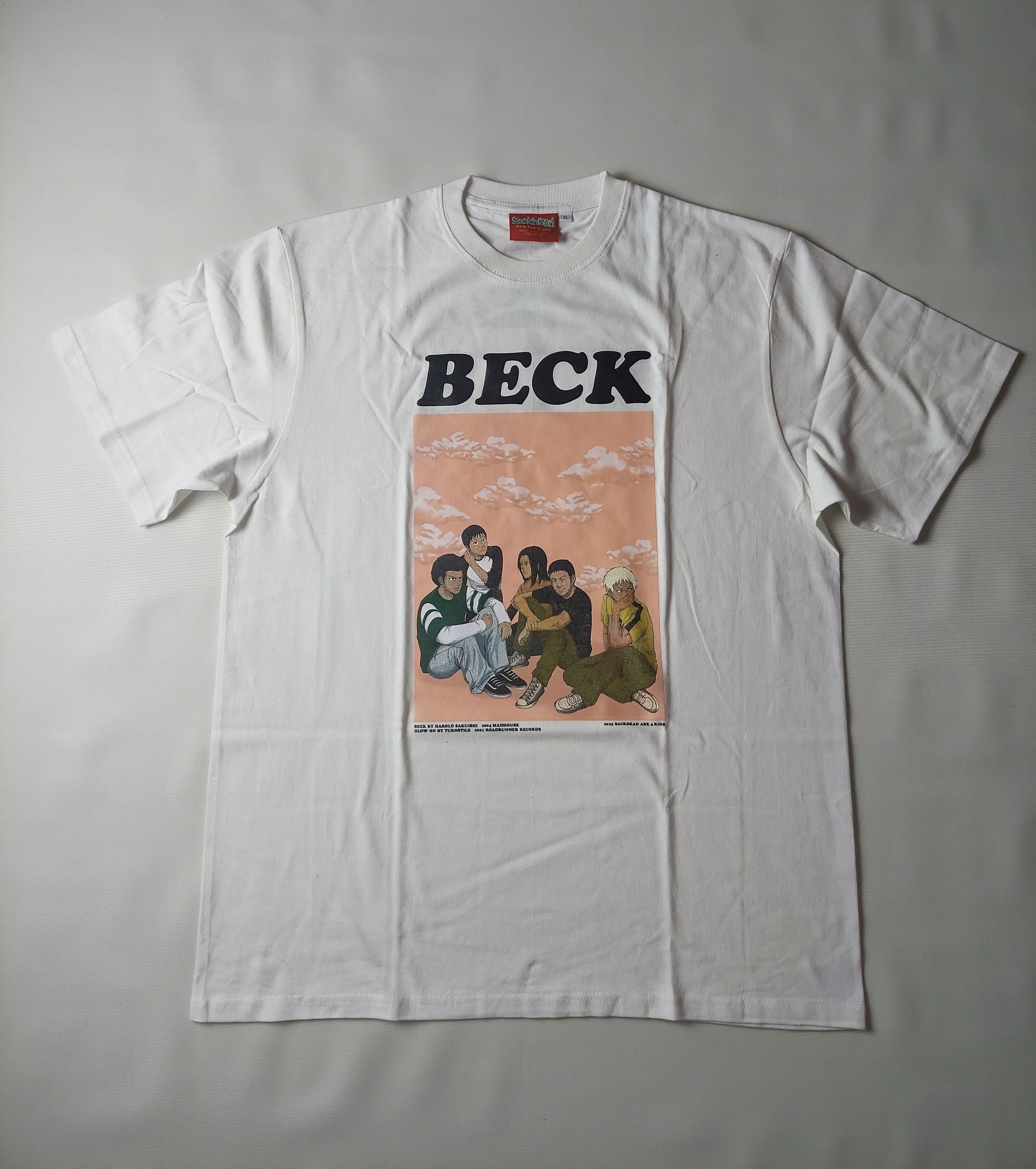 image of Anima x Band Tees Beck Mongolian Chop Squad in White, Men's (Size XL)