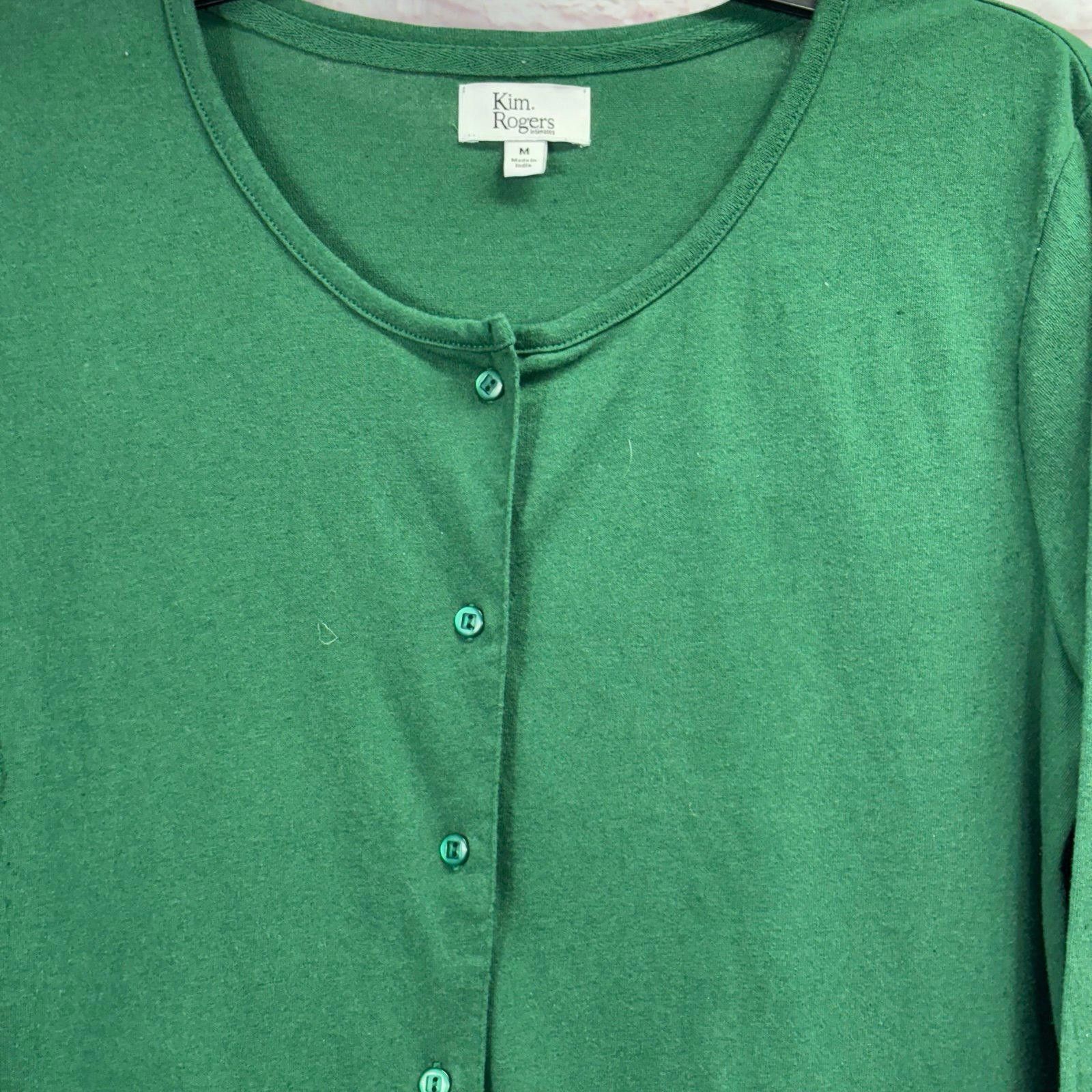 Other Kim Rogers Green Button-Up 3/4 Sleeve Cardigan Size Medium Size M / US 6-8 / IT 42-44 - 2 Thumbnail