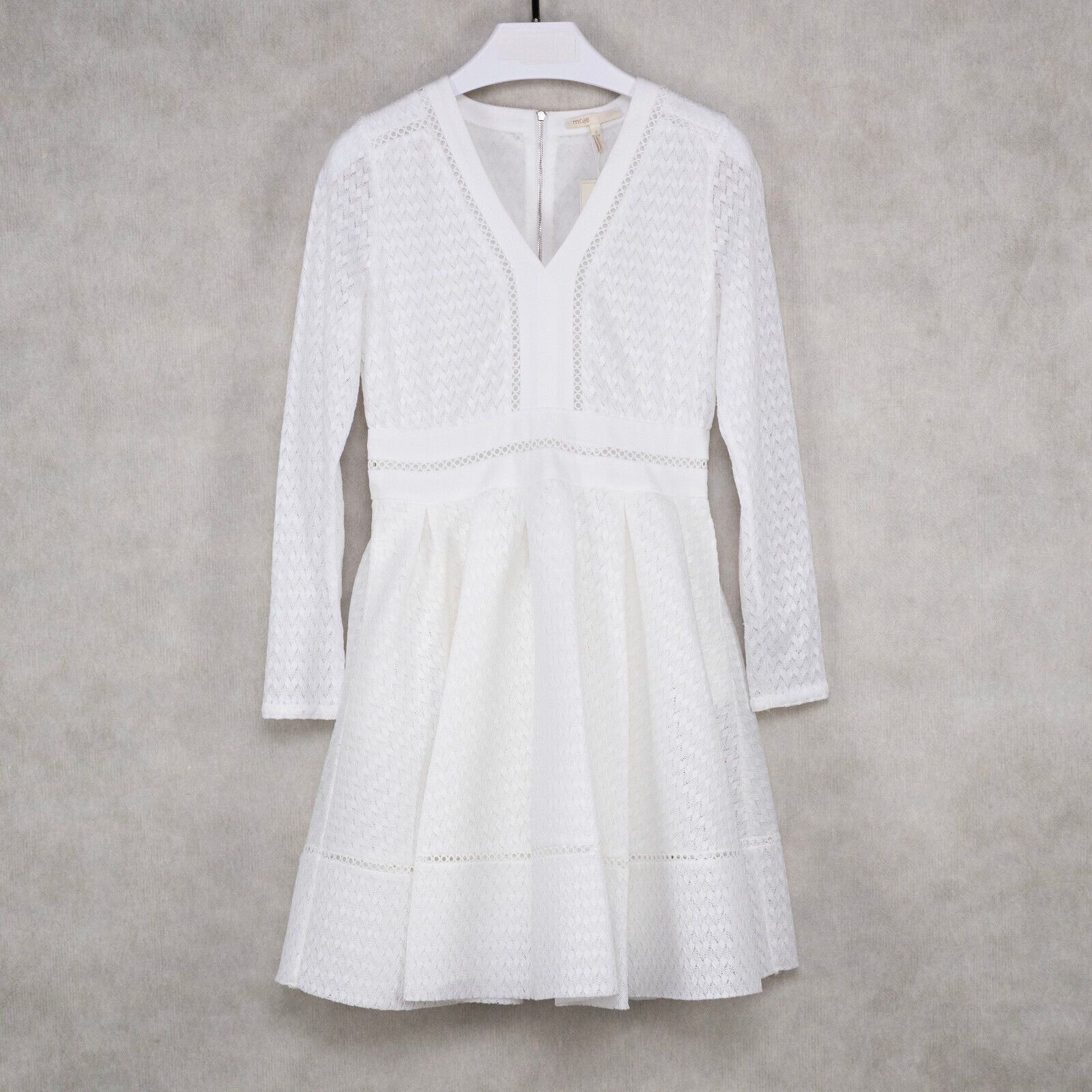Maje Maje Women Rossignol Fit and Flare Mini Dress White 3/8US Size M / US 6-8 / IT 42-44 - 3 Thumbnail