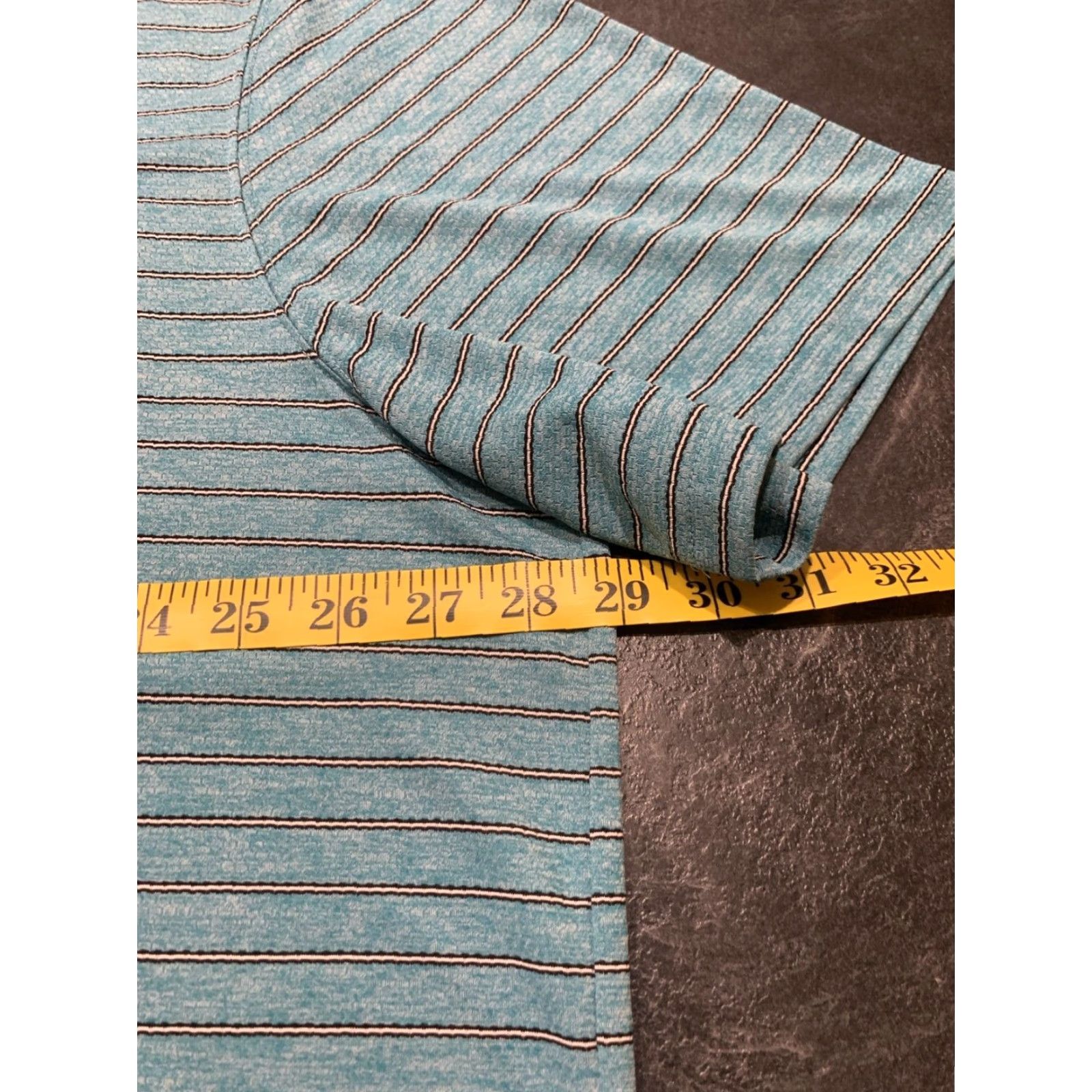 Duluth Trading Company DULUTH TRADING CO. 2XL Short Sleeve Polo Shirt Striped Turquoise Wicking Casual Mens Size US XXL / EU 58 / 5 - 7 Thumbnail