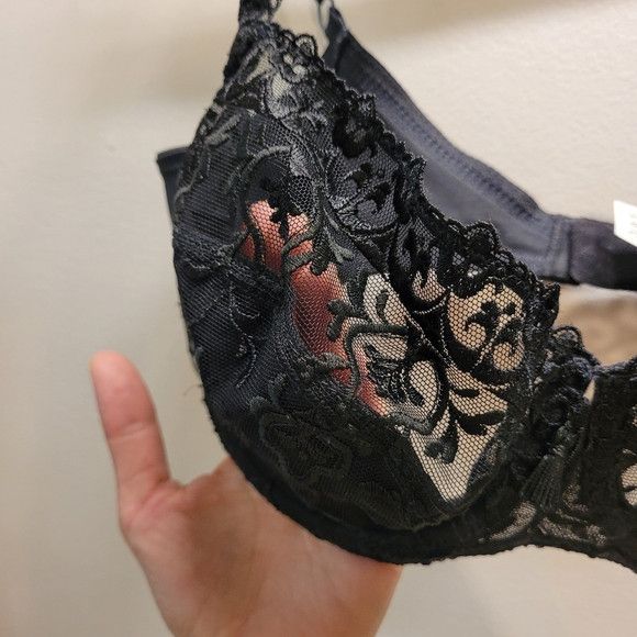 Other Chantelle Black Lace Floral Bra - 36c Size ONE SIZE - 3 Thumbnail