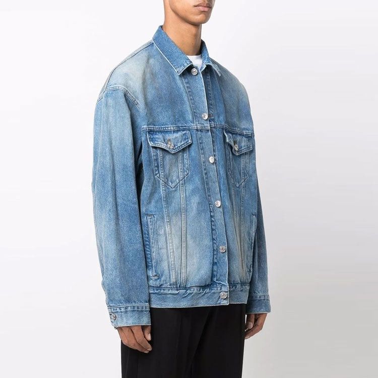Balenciaga o1in1g0725 Unisex Large Fit Jacket in Electric Blue Size US M / EU 48-50 / 2 - 5 Thumbnail