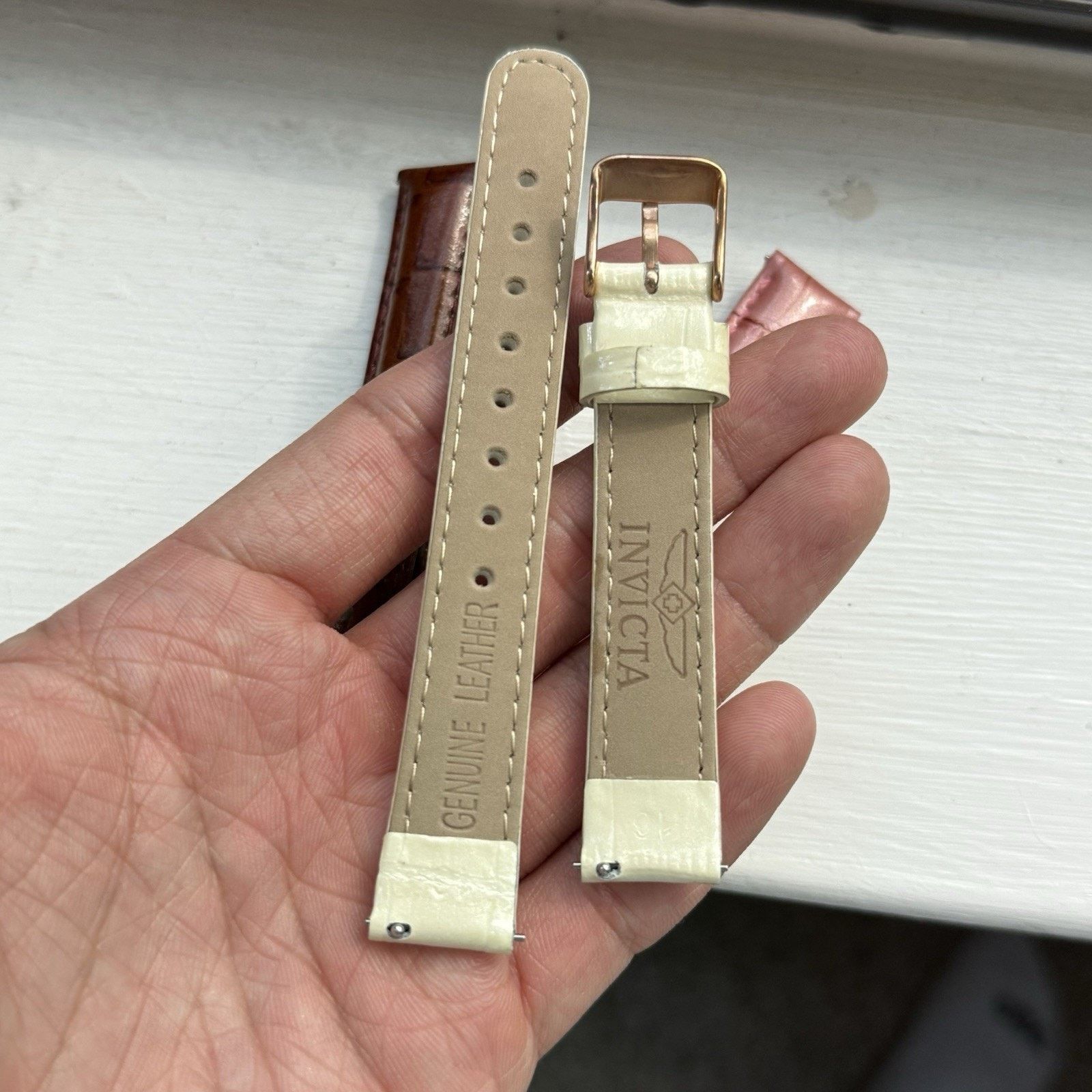 Invicta Set Of 3 Invicta Leather Watch Bands Ladies 16mm 7” Length Size ONE SIZE - 5 Thumbnail