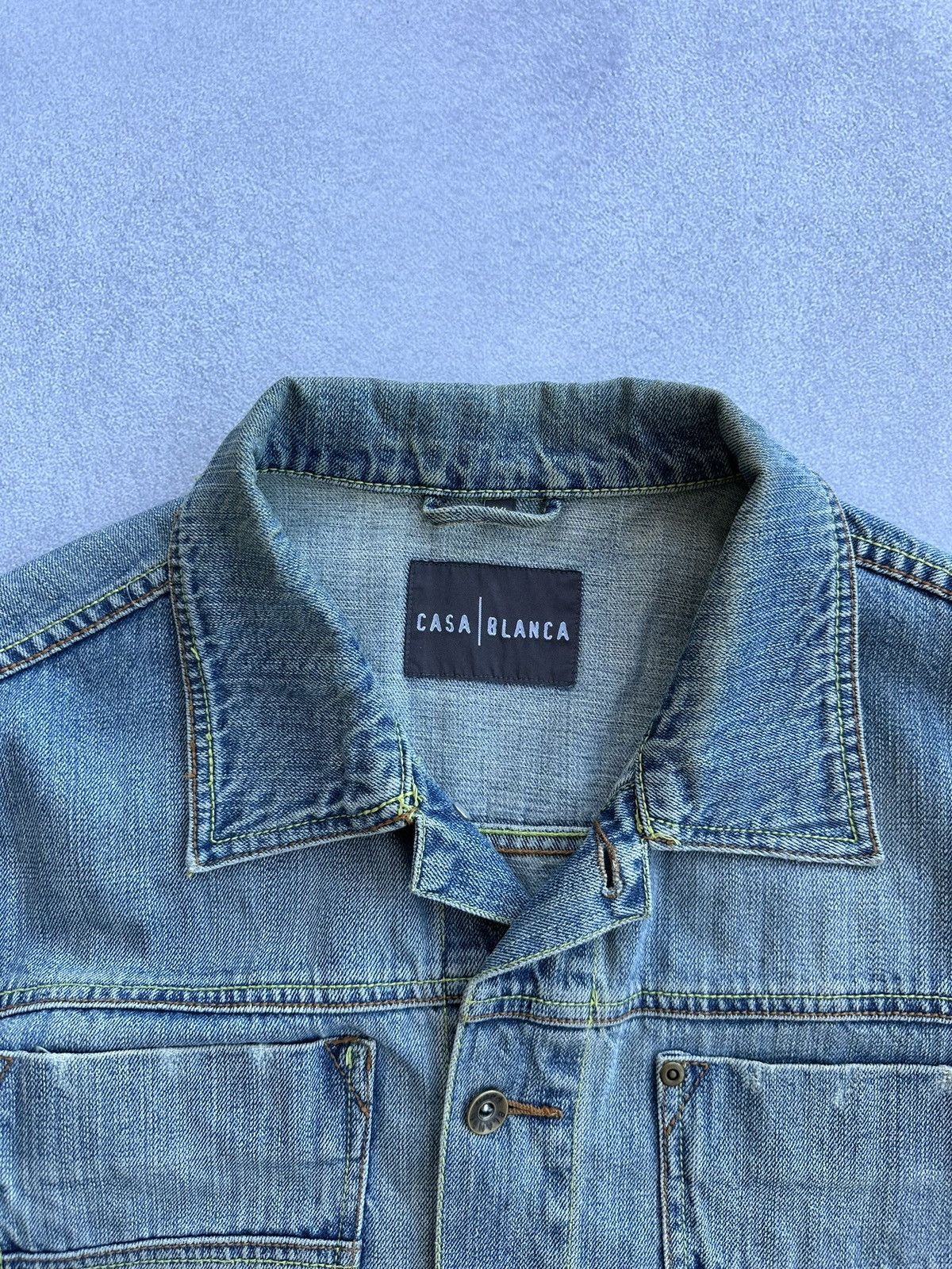 Casablanca × Vintage Vintage Casablanca Denim Distressed Japanese Jacket Size US XL / EU 56 / 4 - 5 Thumbnail