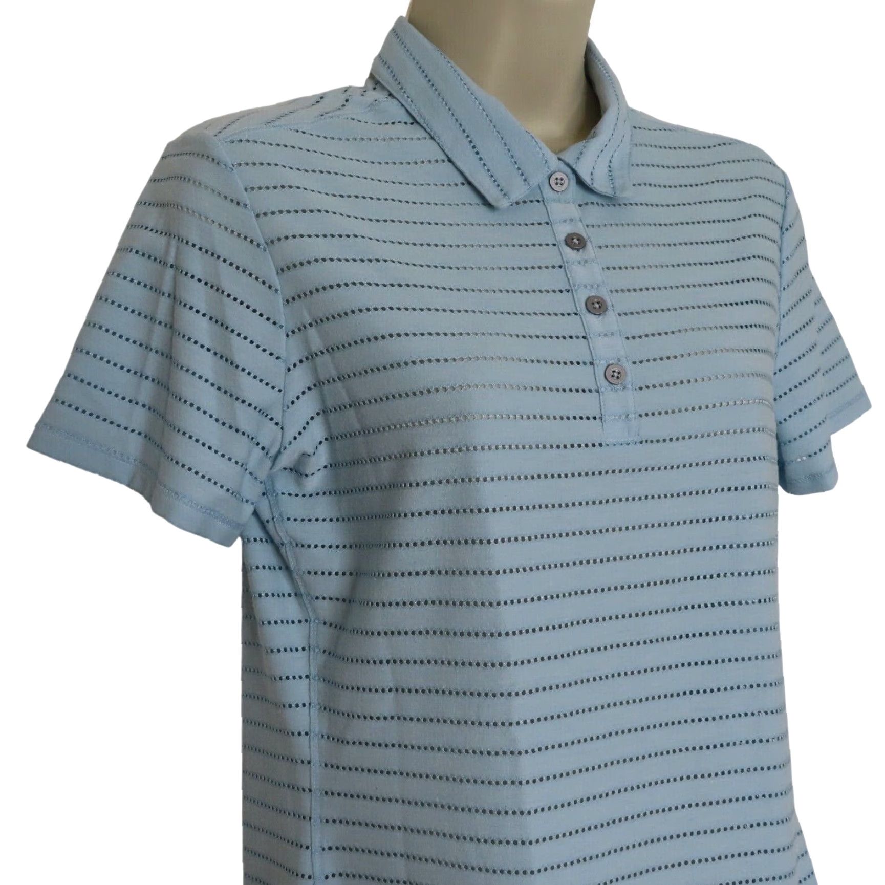 Adidas Adidas Polo Shirt Women Small Climacool Perforated Short Sleeve Blue Tennis Top Size S / US 4 / IT 40 - 2 Thumbnail