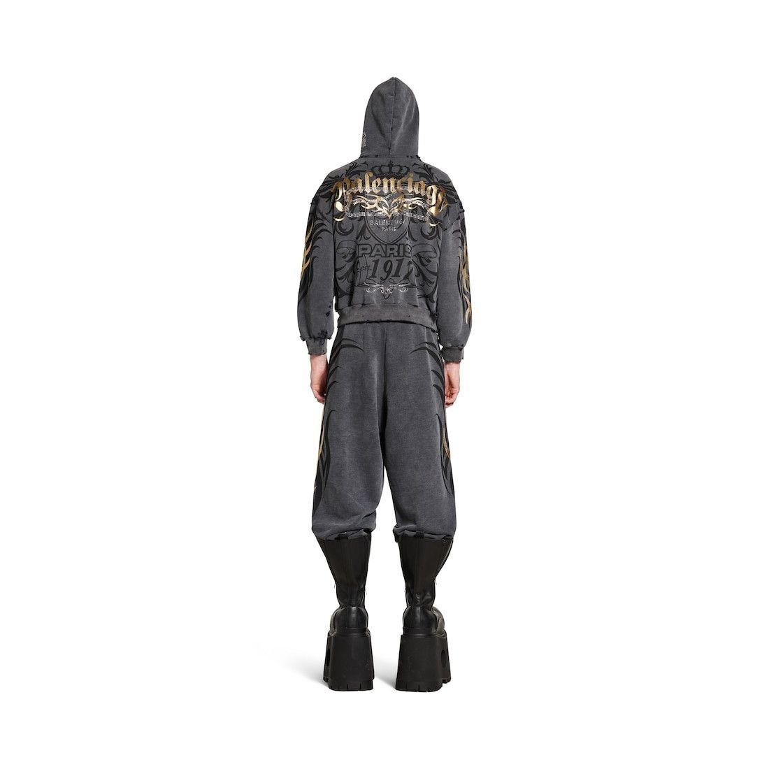 Balenciaga o1tr1nto0426 Tacky Gold Baggy Sweatpants & Joggers in Black Size US 30 / EU 46 - 6 Thumbnail