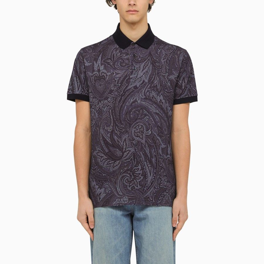 image of Etro O1D2Blof0424 Polo Shirt In Blue, Men's (Size Small)