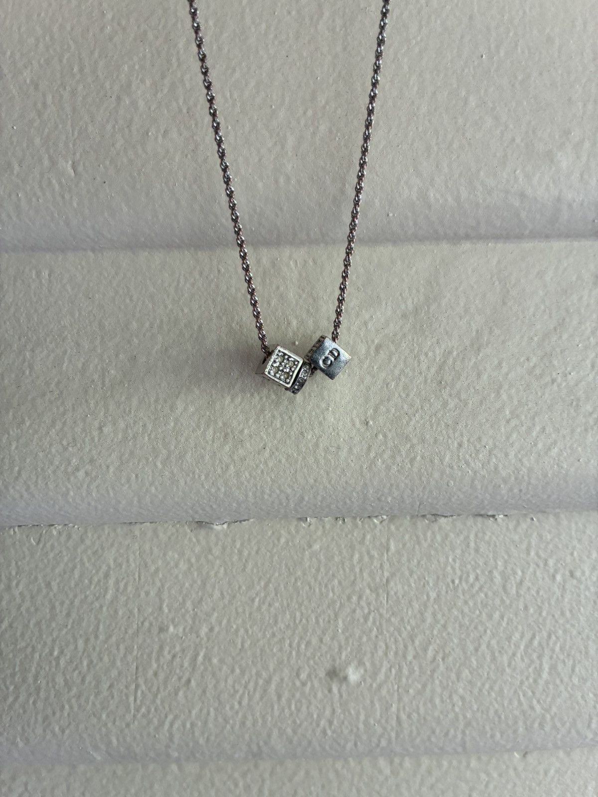 Dior Dior Homme Silver Cube Necklace Size ONE SIZE - 2 Thumbnail