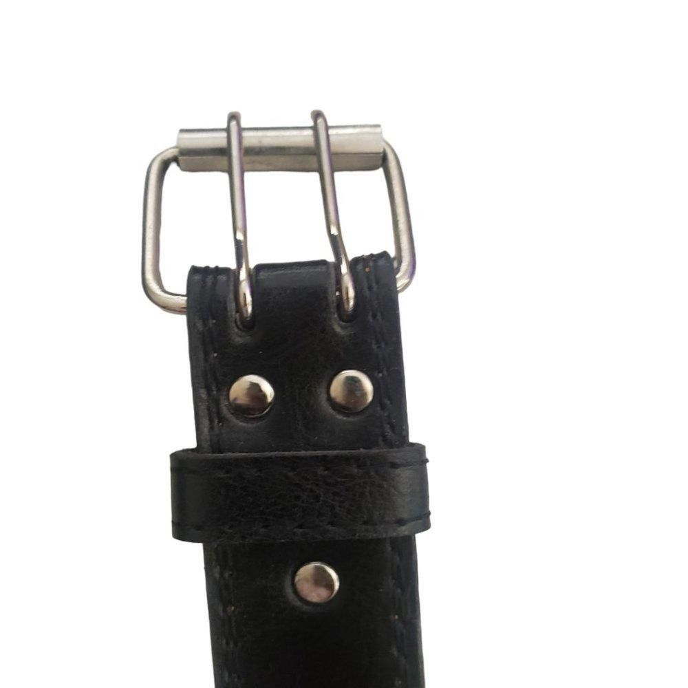 Designer Men's Double Prong Leather Belt 33'-40 Size ONE SIZE - 3 Thumbnail