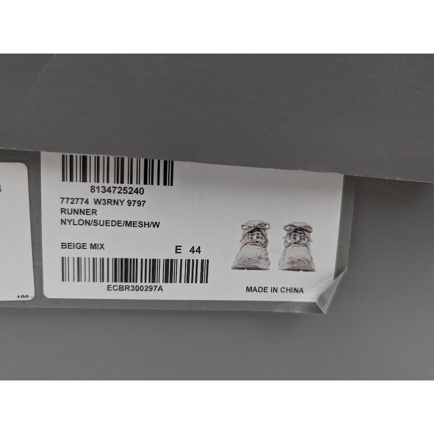 Balenciaga o1rshd1 Q:2 / Nylon/Suede/Mesh/w Runners in Beige Size US 11 / EU 44 - 23 Thumbnail