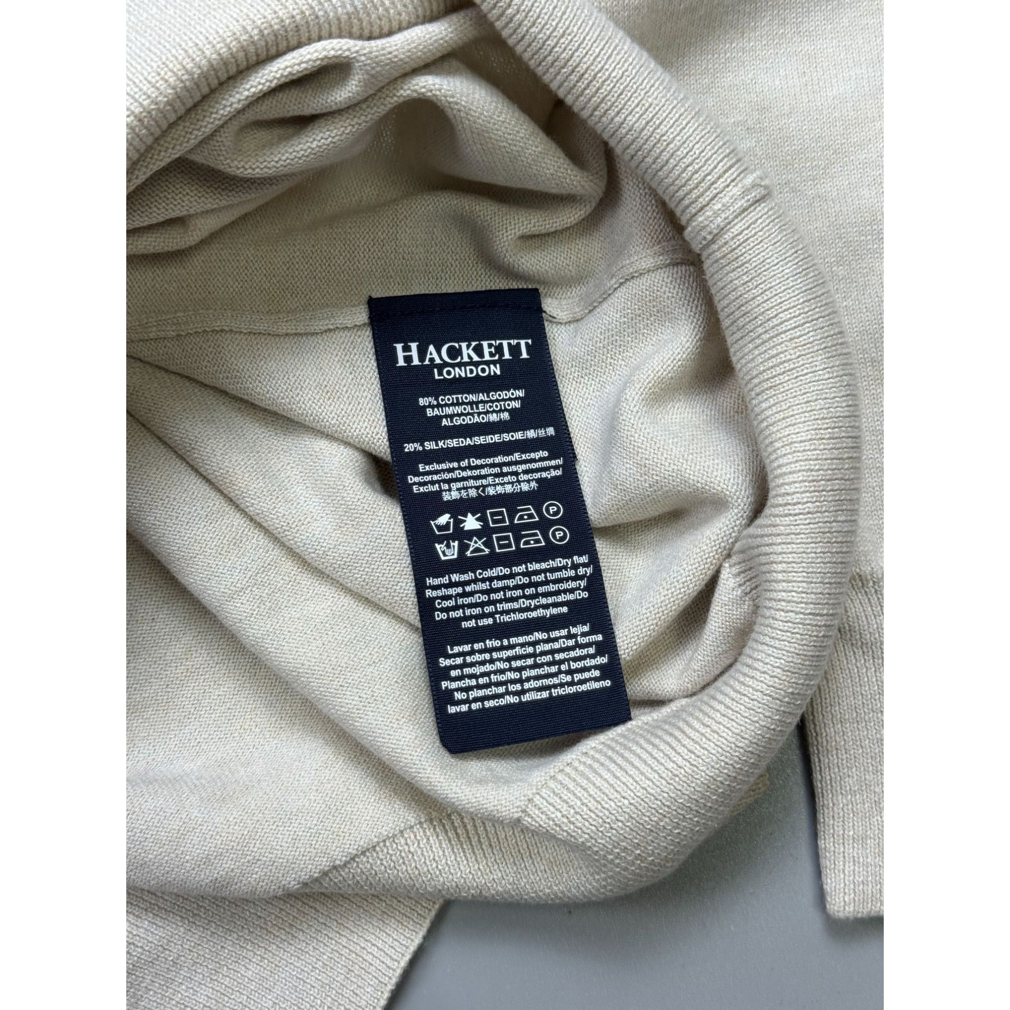 Hackett Hackett 1/3 Zip Cotton Silk Pullover Sweater (Y1270) Size US M / EU 48-50 / 2 - 8 Thumbnail