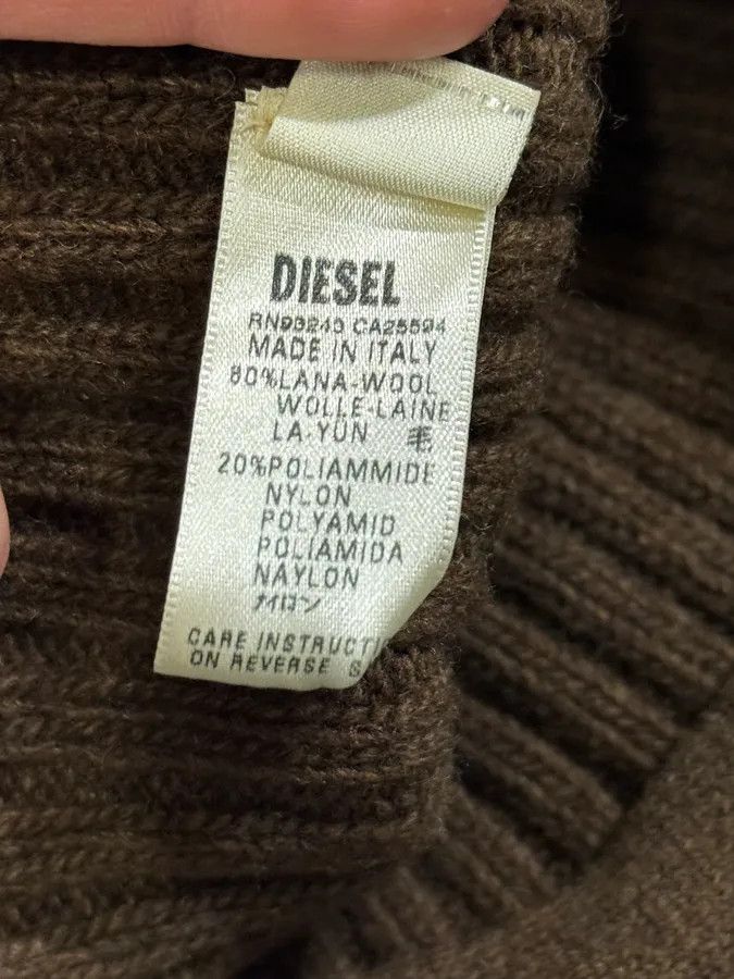 Diesel 2000s Diesel Brown Wool Relaxed Cozy Beanie Cap Size ONE SIZE - 7 Thumbnail