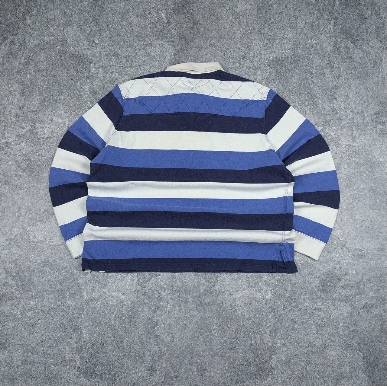 Polo Ralph Lauren Vintage Polo Ralph Lauren Striped Long Sleeve Rugby Polo Size US XXL / EU 58 / 5 - 4 Thumbnail