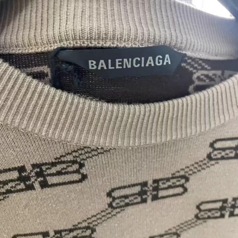 Balenciaga Balenciaga khaki lock logo knitted sweater-2506 Size US M / EU 48-50 / 2 - 3 Thumbnail