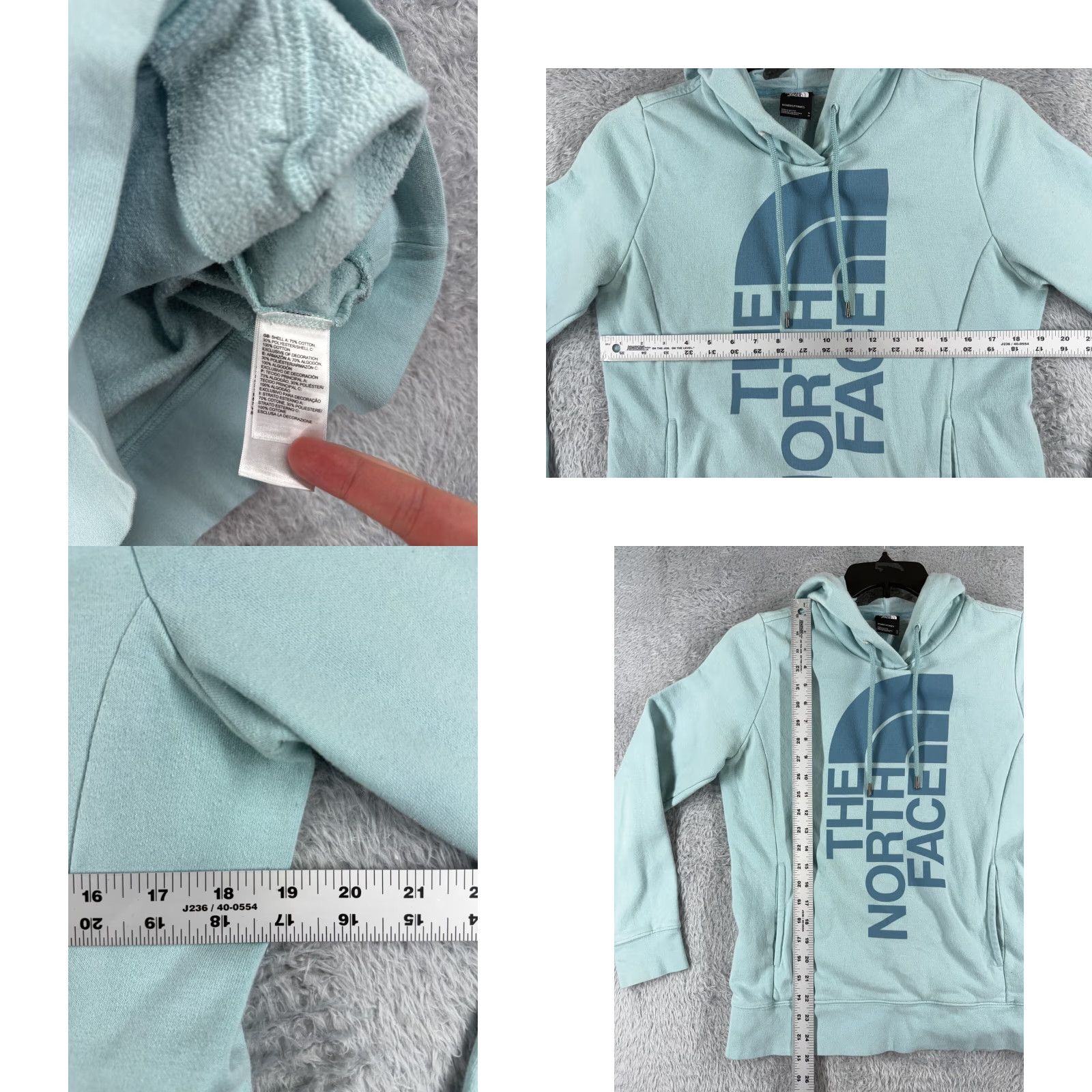 The North Face The North Face Hoodie Womens M Teal Pullover Lightweight Cotton Crew Neck Logo Solid Vintage: No Size M / US 6-8 / IT 42-44 - 8 Thumbnail